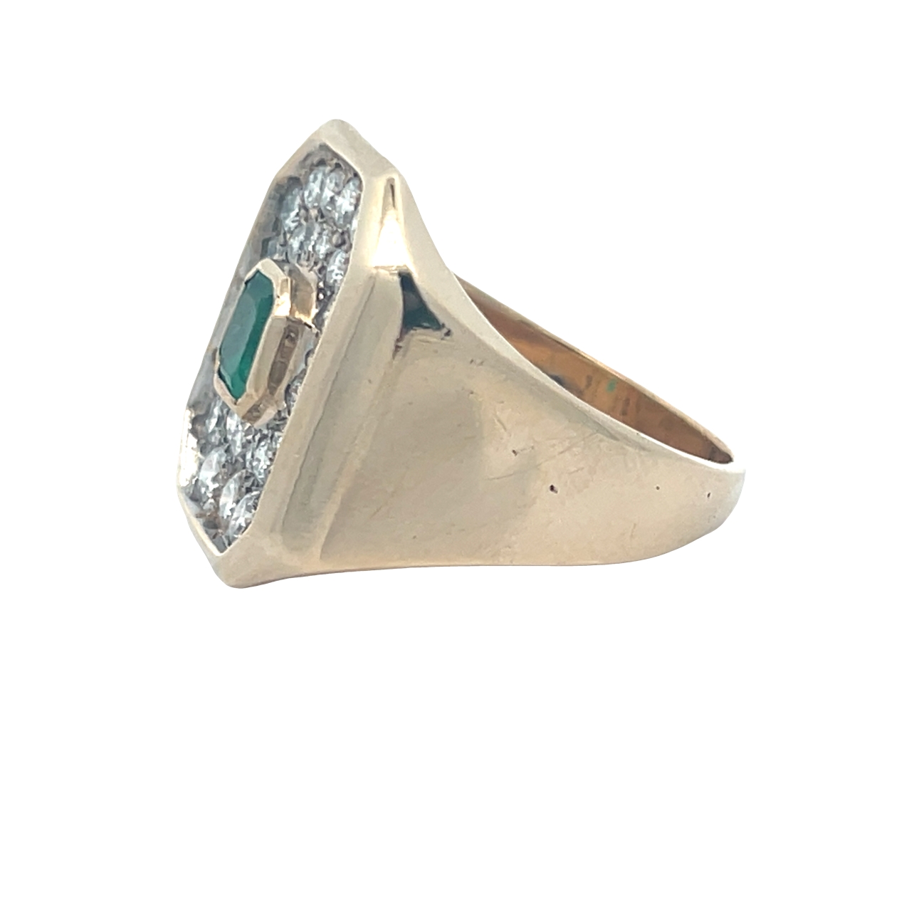 Natural Emerald and Diamond Ring