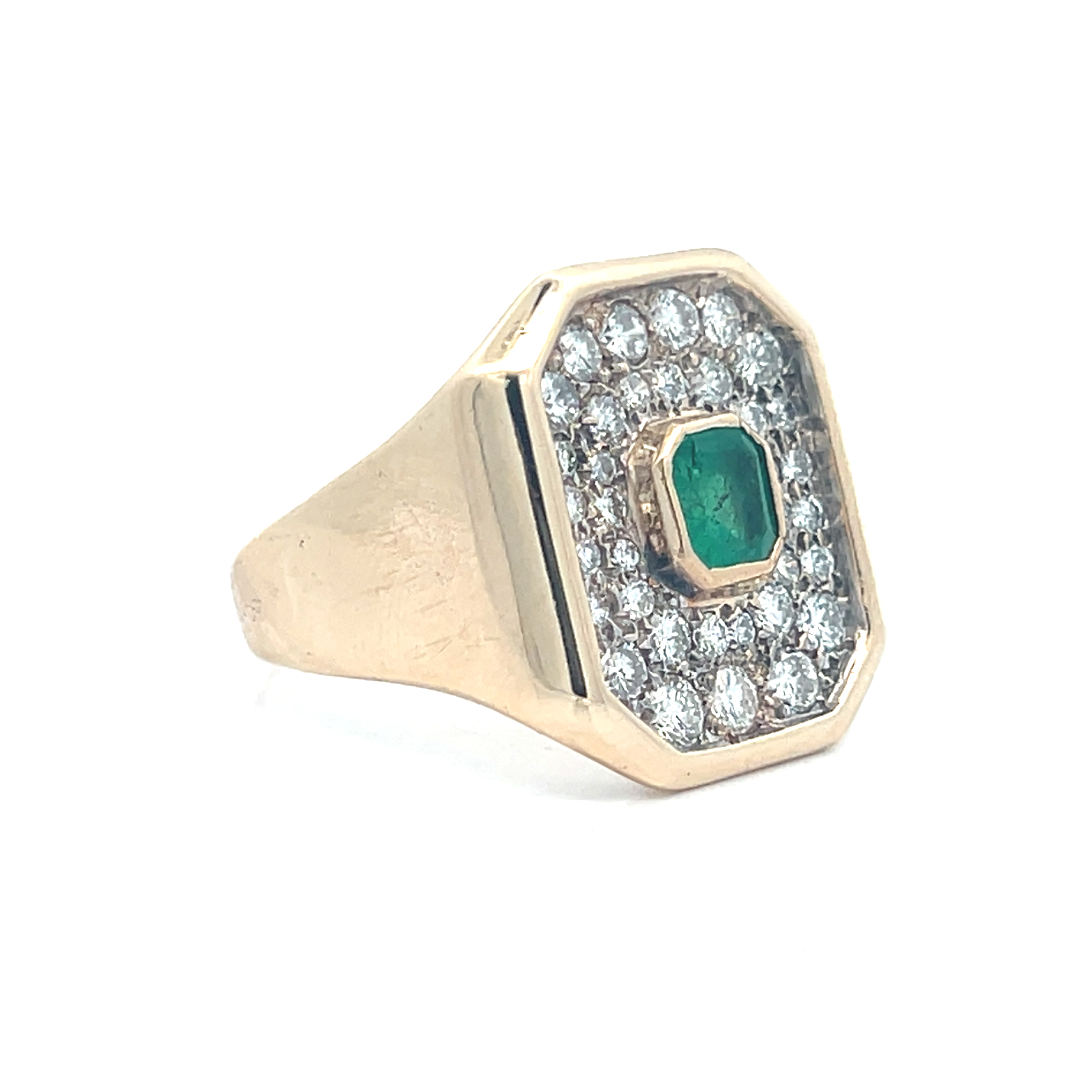 Natural Emerald and Diamond Ring