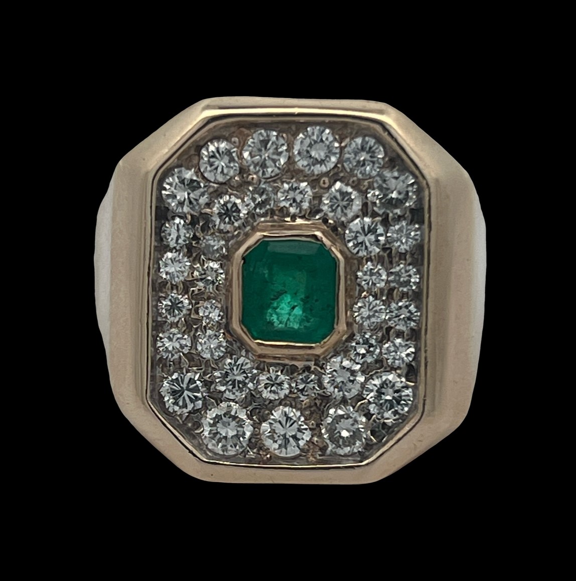 Natural Emerald and Diamond Ring