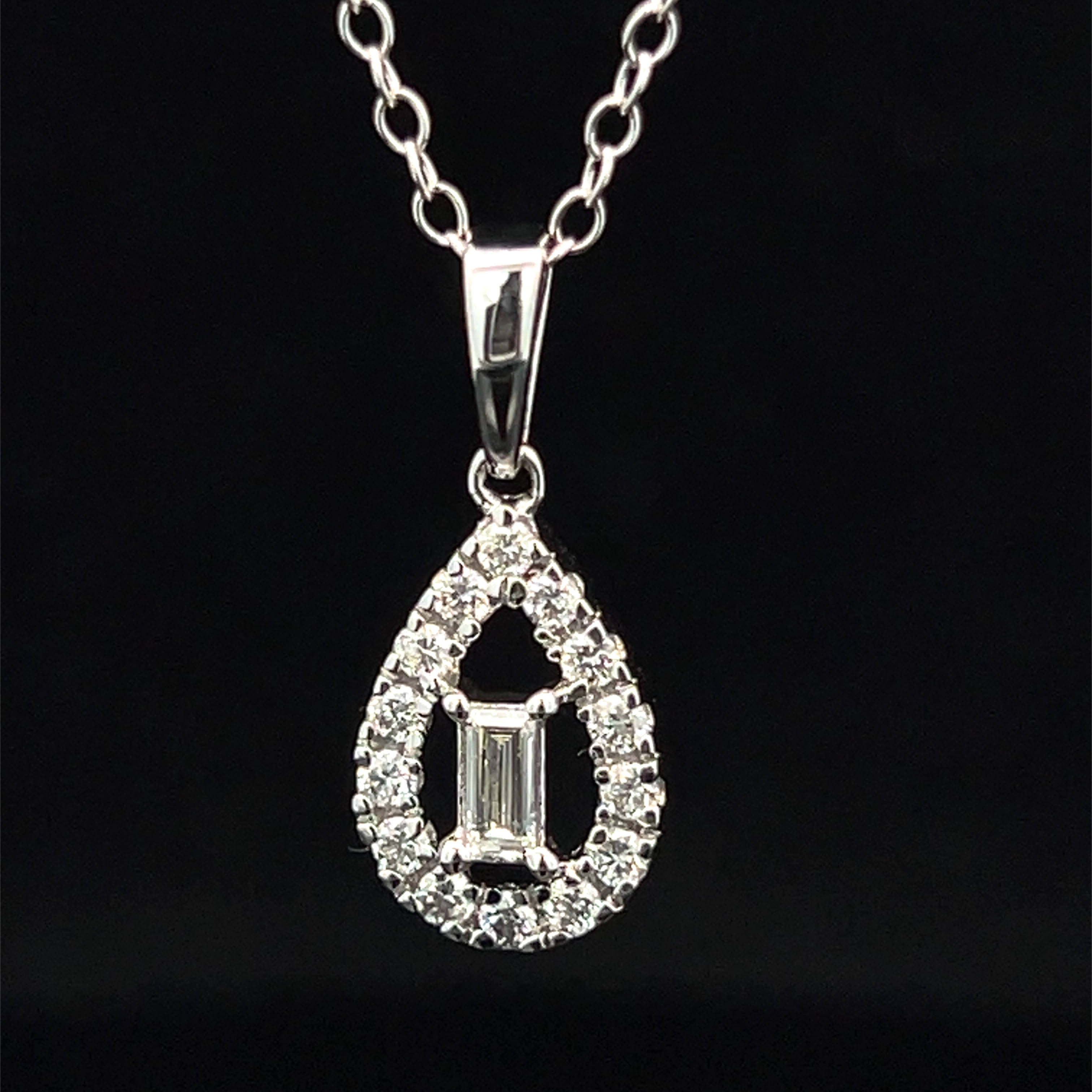 Natural Diamond Pendant on Chain