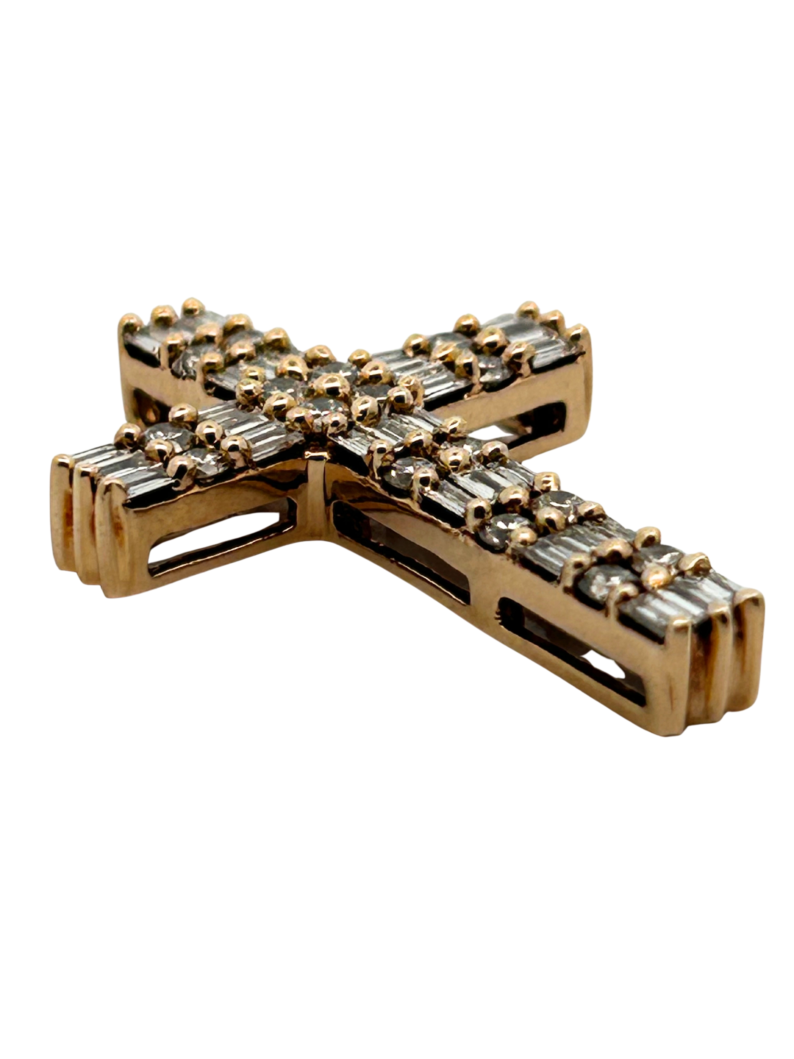Natural Diamond Cross Pendant