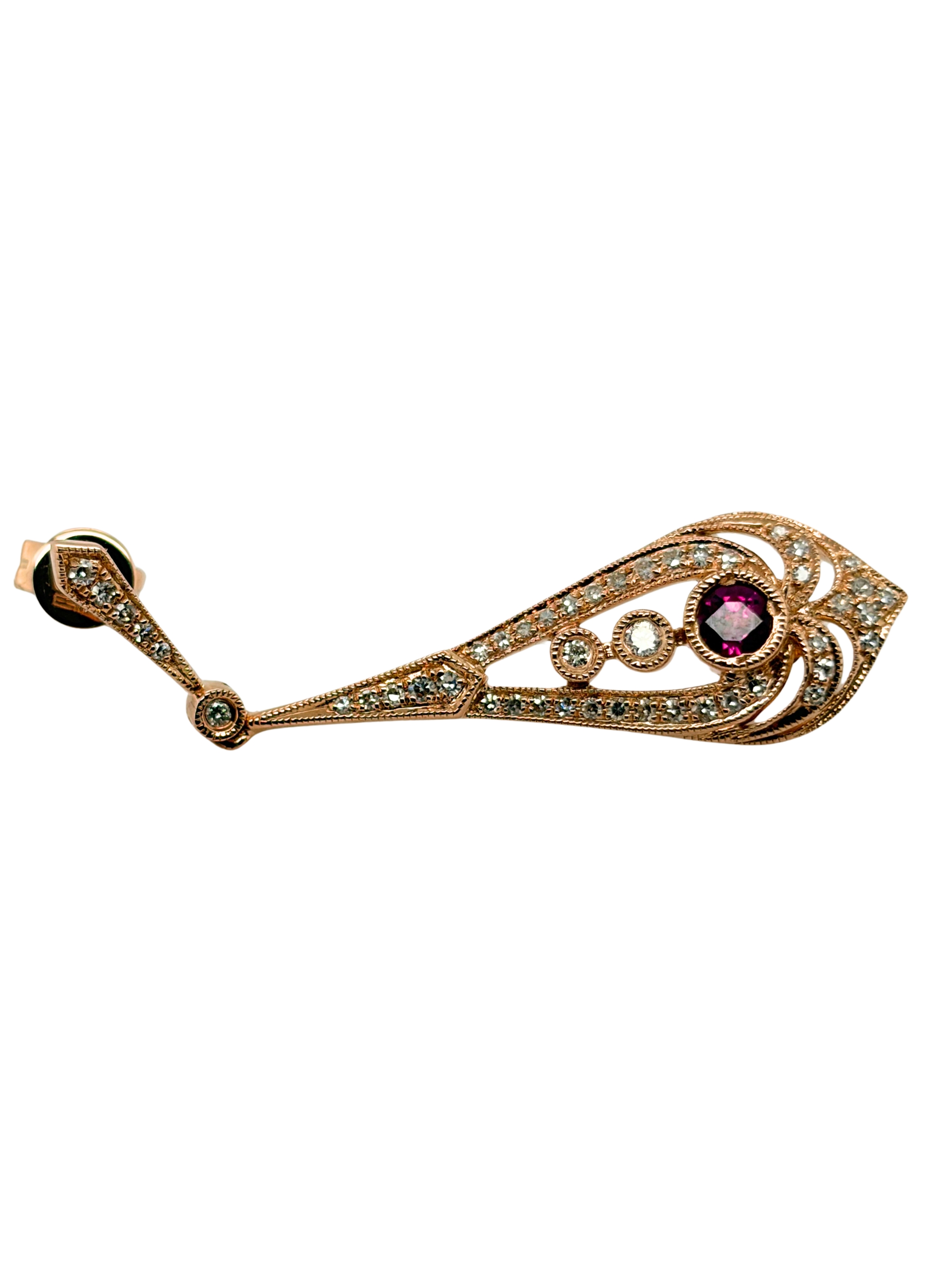 EFFY Fancy Natural Rhodolite & Diamond Dangle Earrings