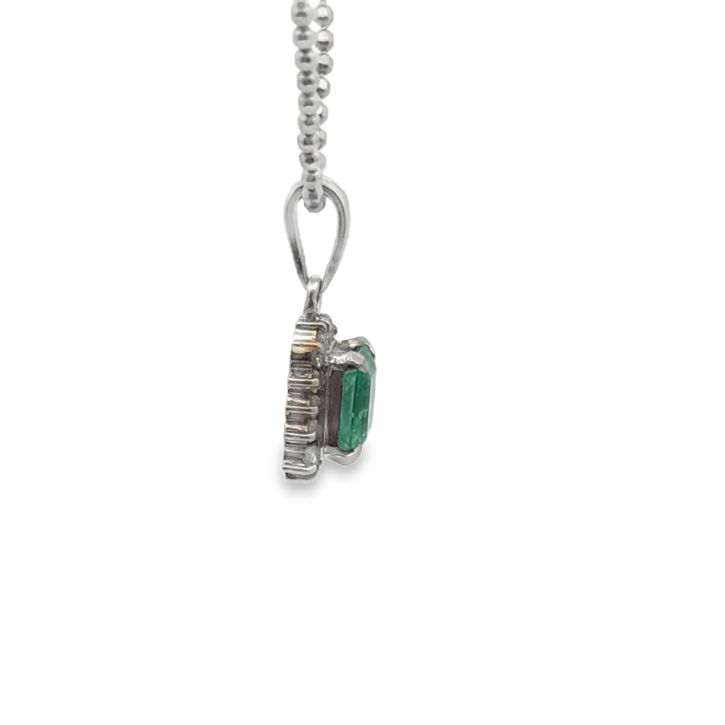 Emerald & Diamond Pendant on Chain
