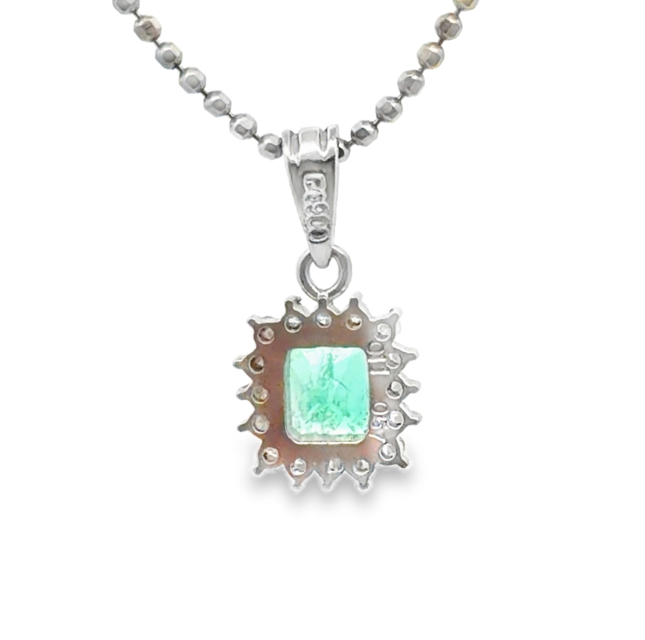 Emerald & Diamond Pendant on Chain