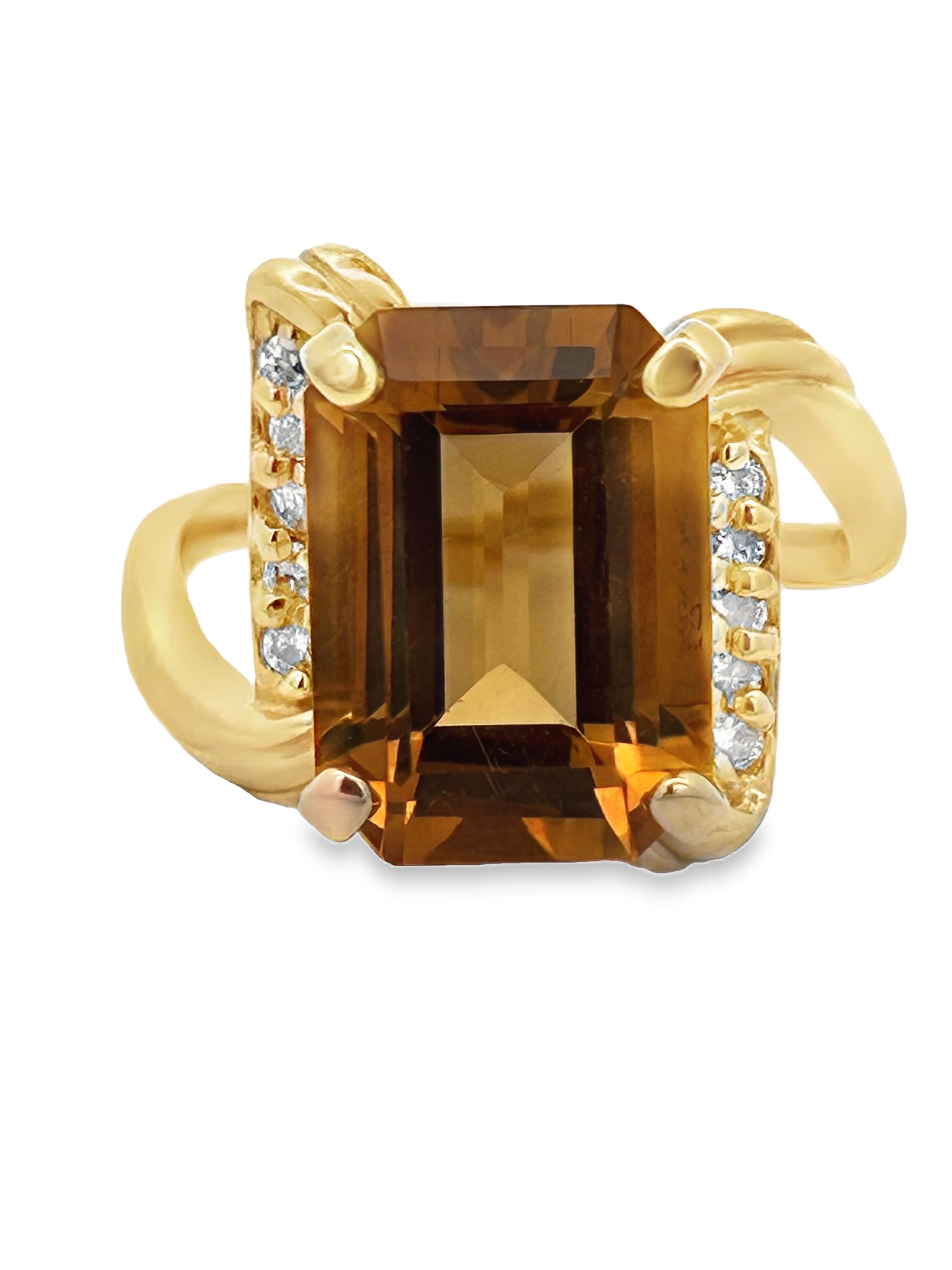 6.3 Carat Natural Citrine and Diamond Ring