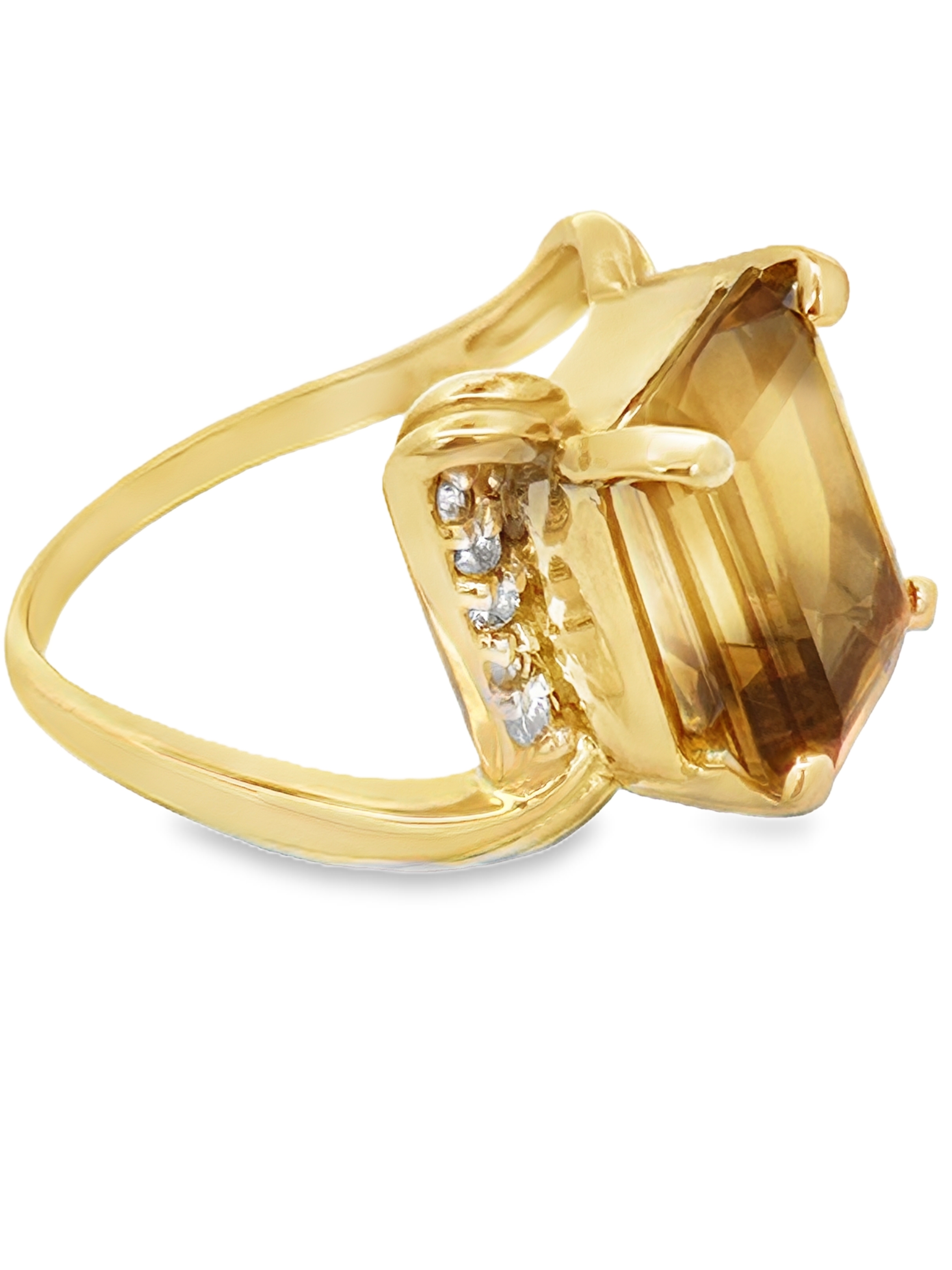 6.3 Carat Natural Citrine and Diamond Ring