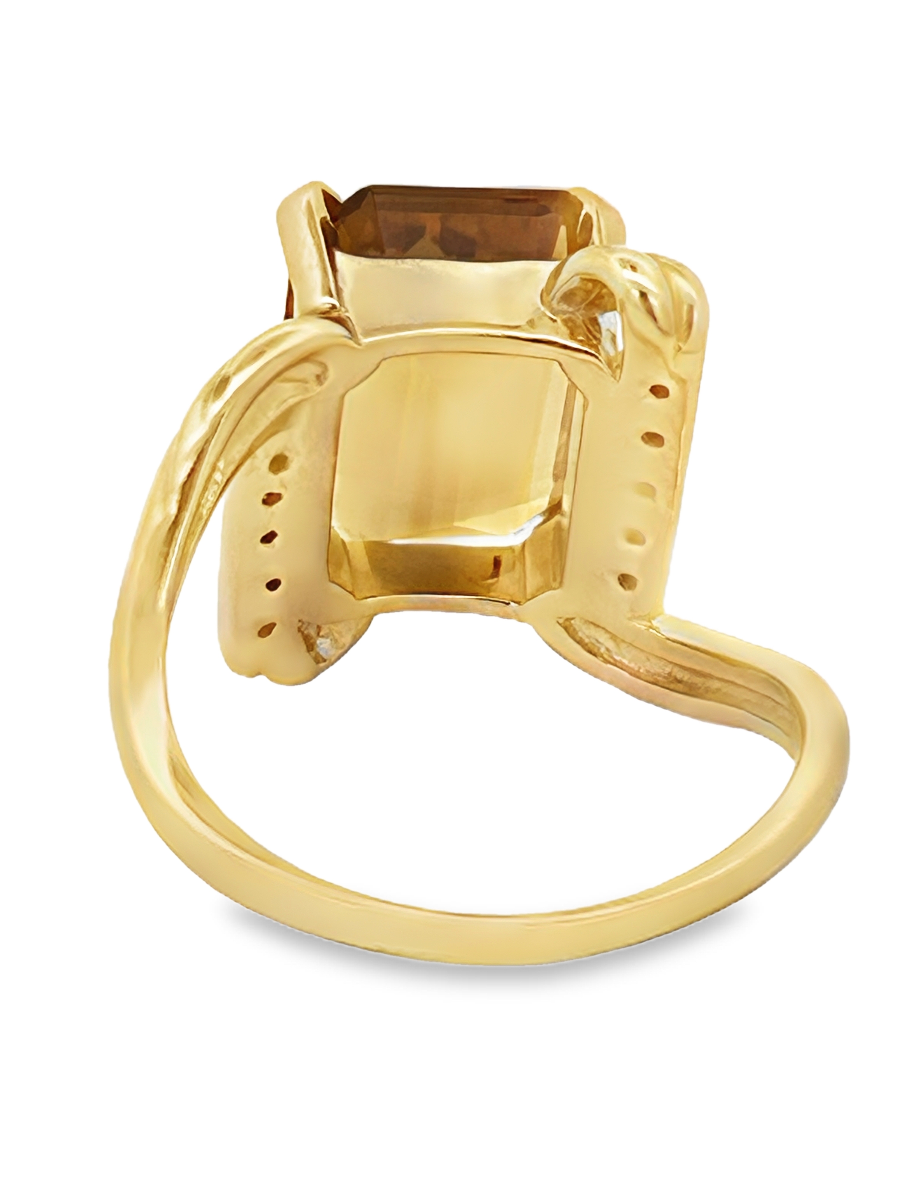 6.3 Carat Natural Citrine and Diamond Ring