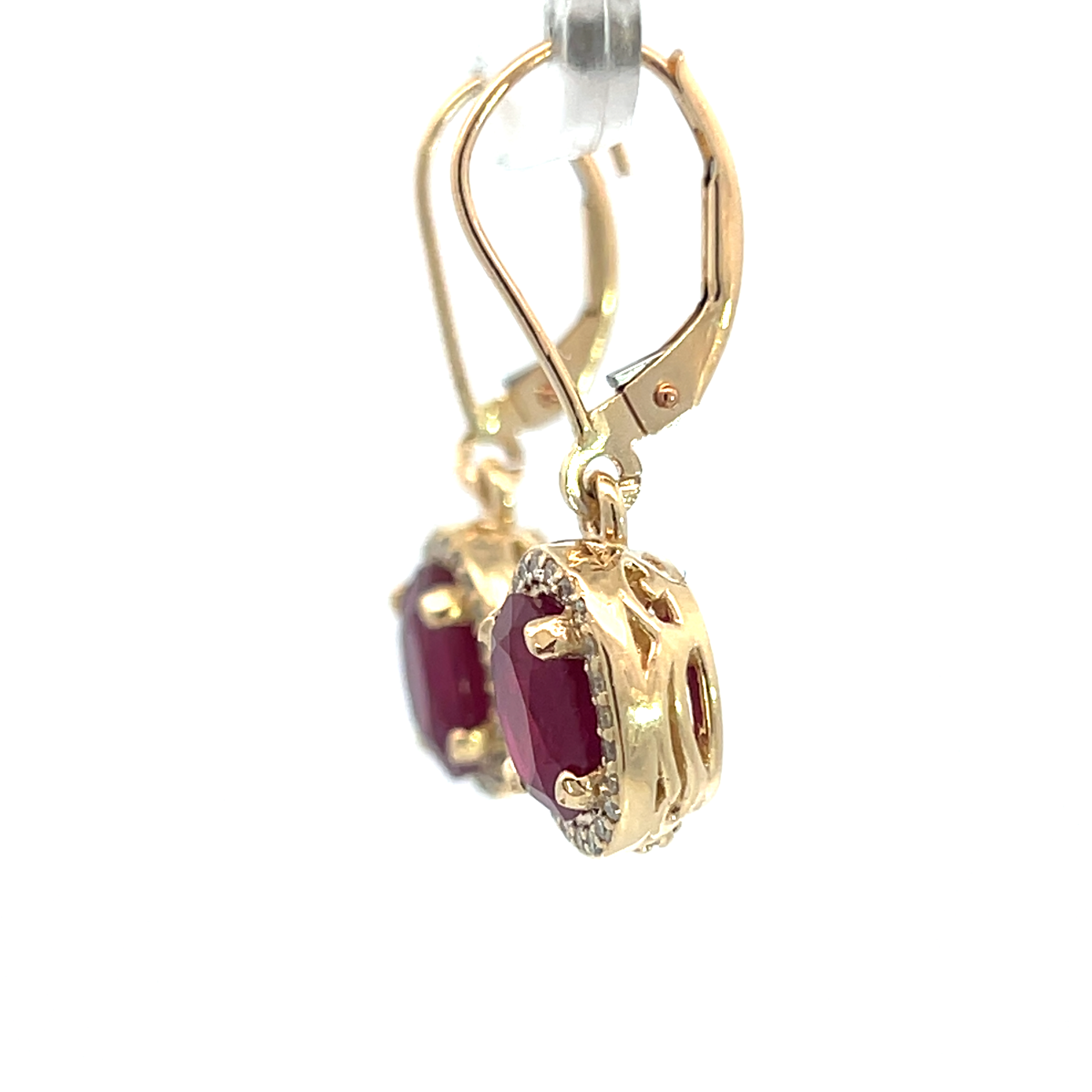 Burma Ruby & Diamond Earrings