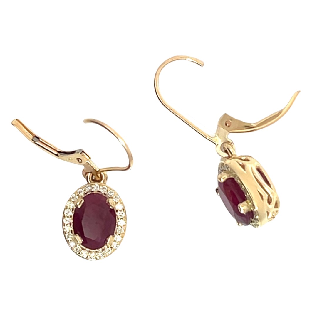 Burma Ruby & Diamond Earrings