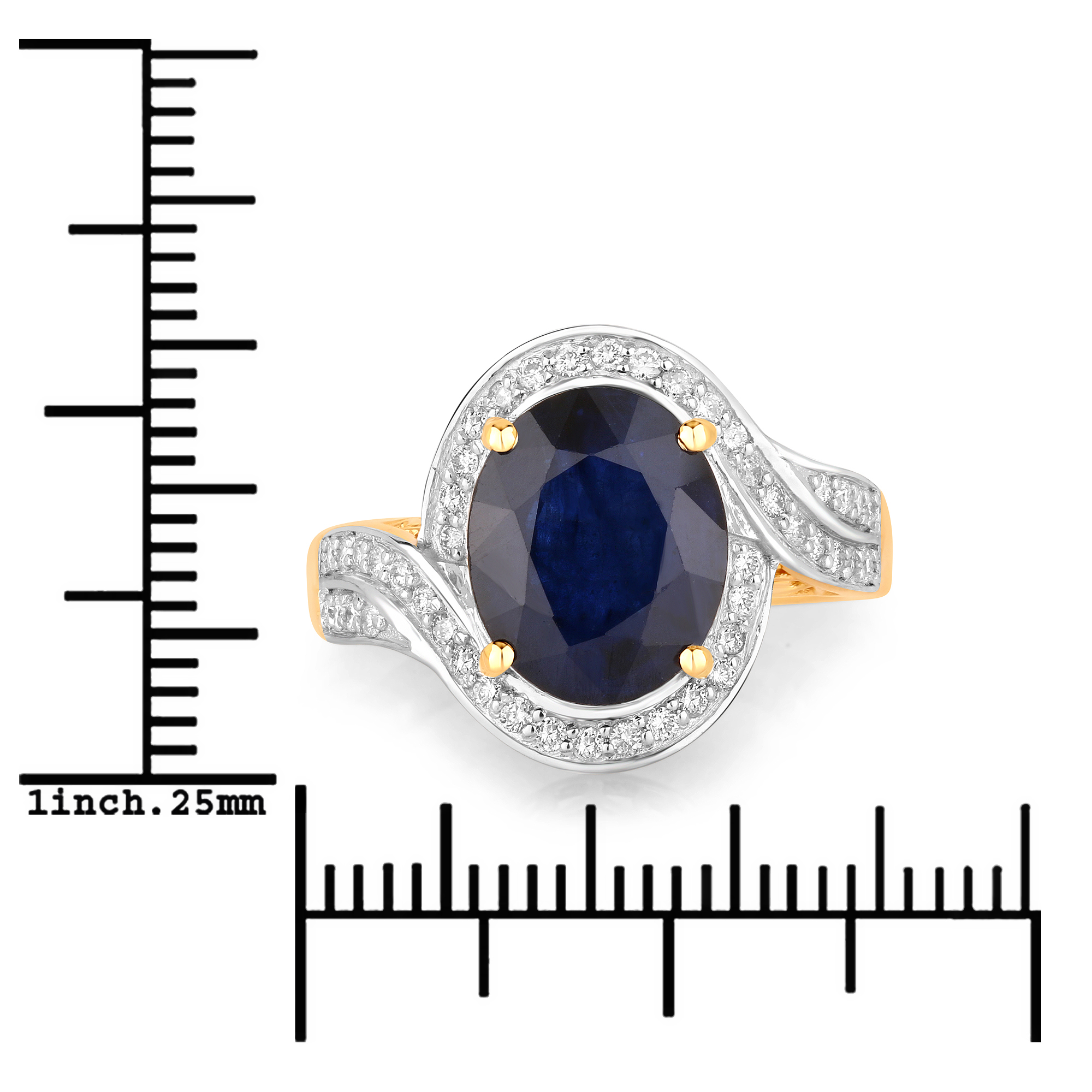 Blue Sapphire and Diamond Ring