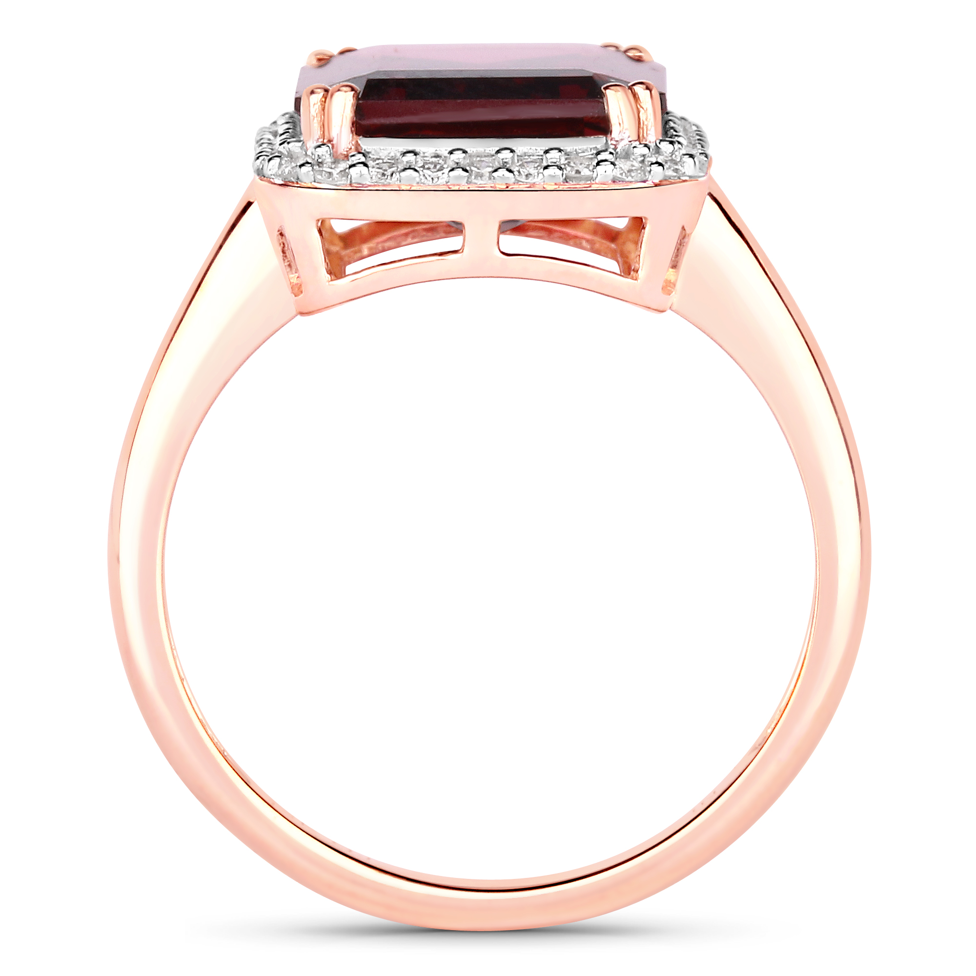 Natural Rhodolite Garnet and Diamond Ring