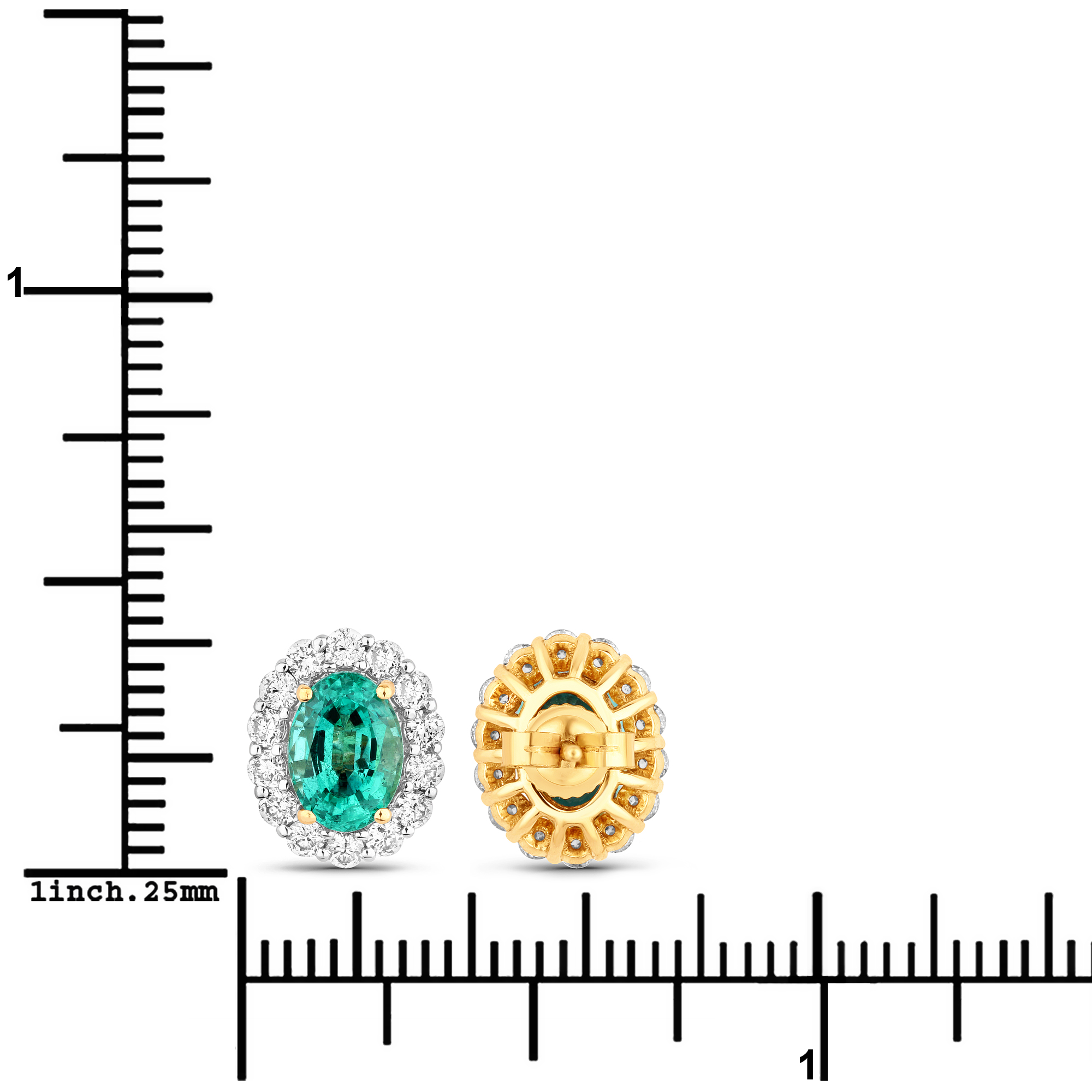 2.05 CT Natural Zambian Emerald and Diamond Earrings