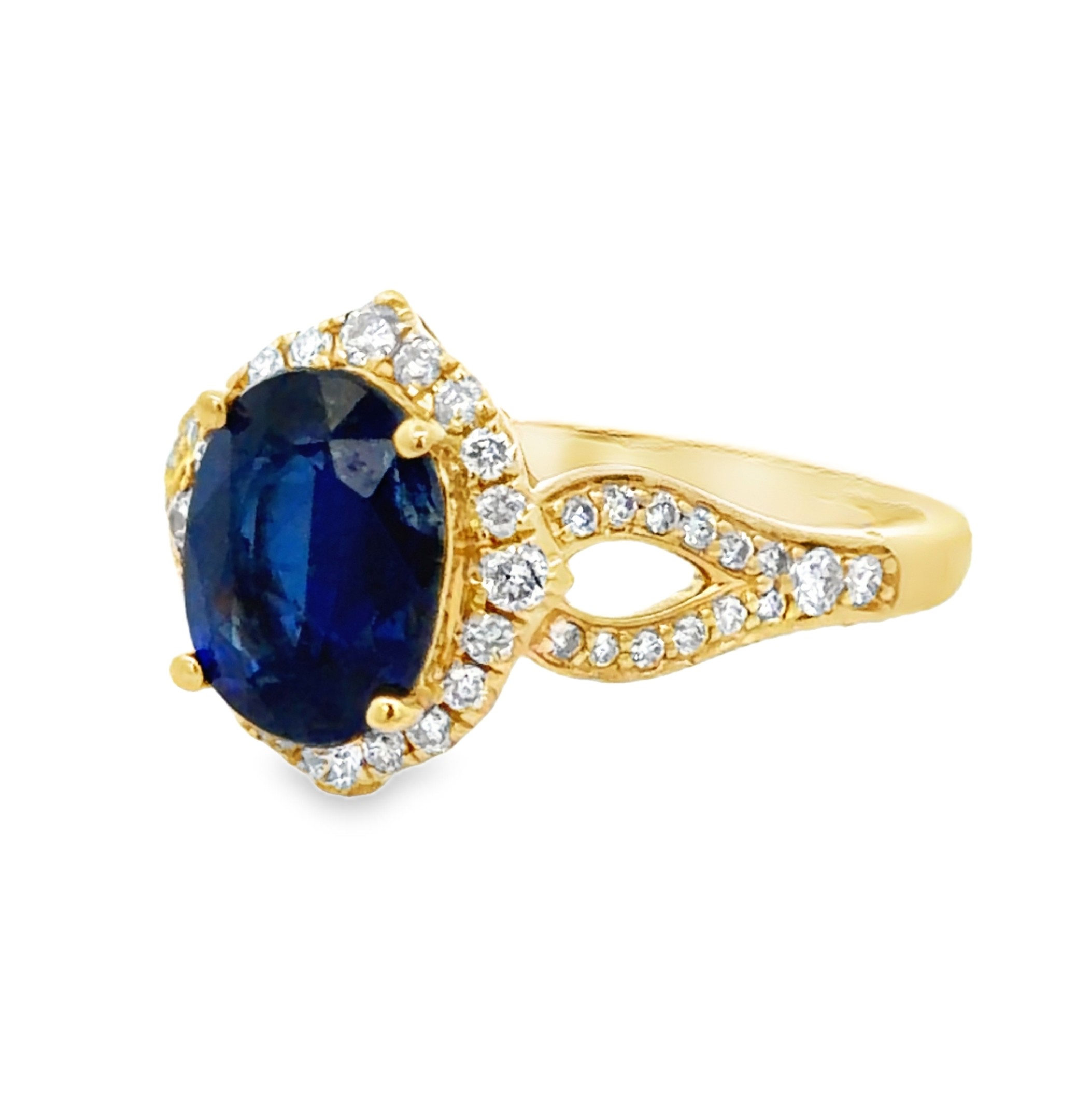 Natural Kyanite and Diamond Ring