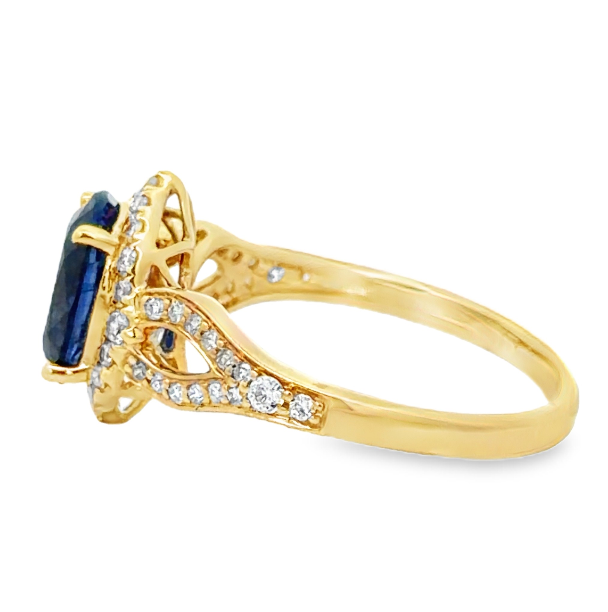 Natural Kyanite and Diamond Ring