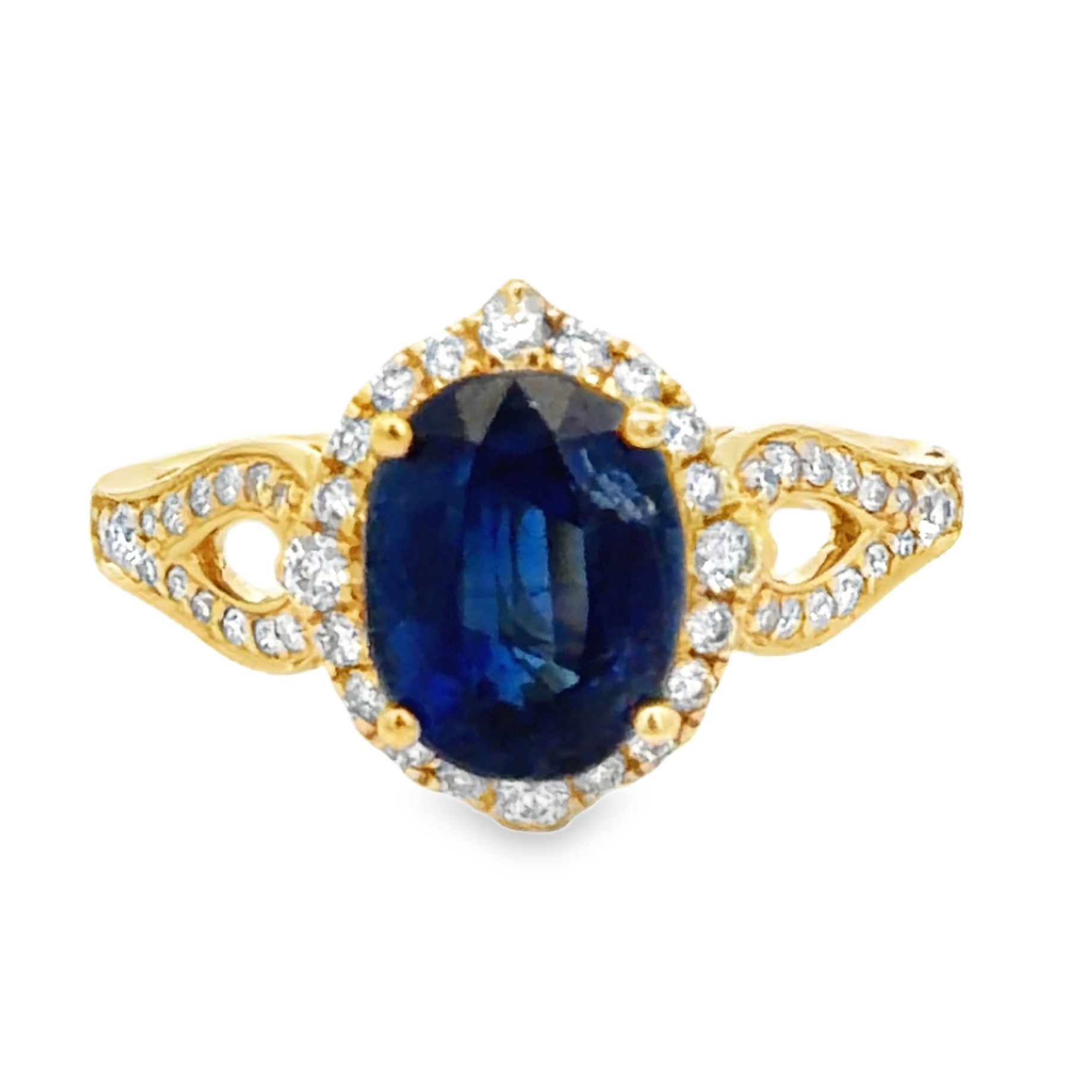 Natural Kyanite and Diamond Ring