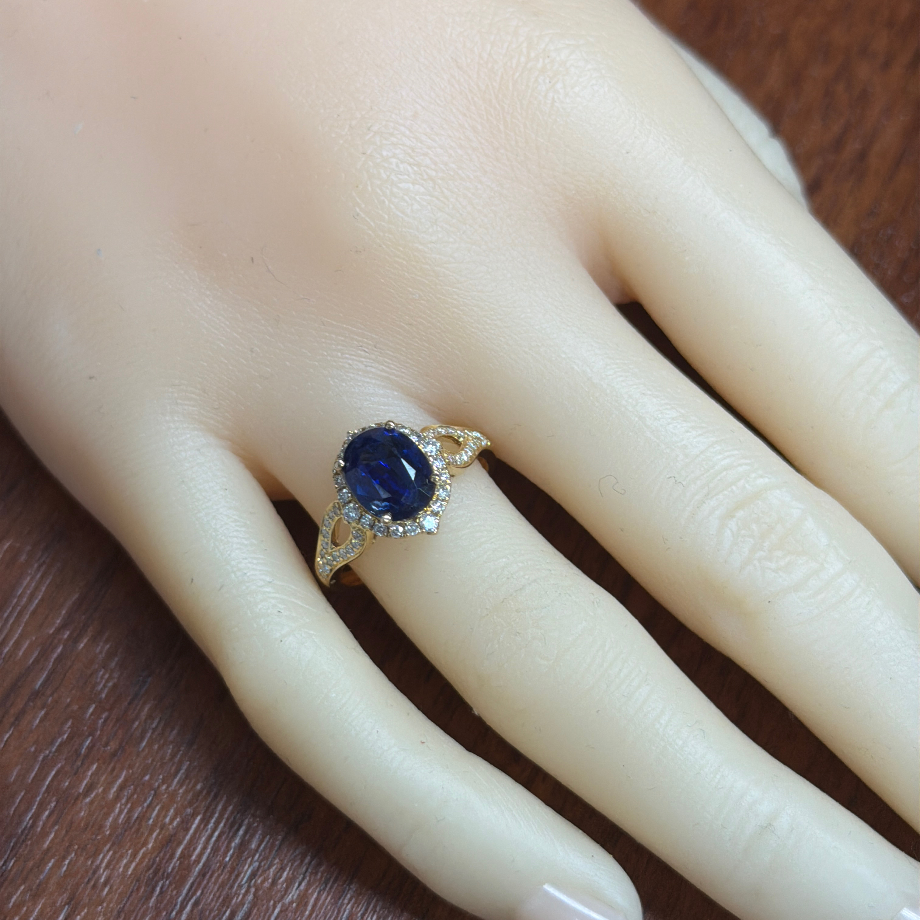Natural Kyanite and Diamond Ring