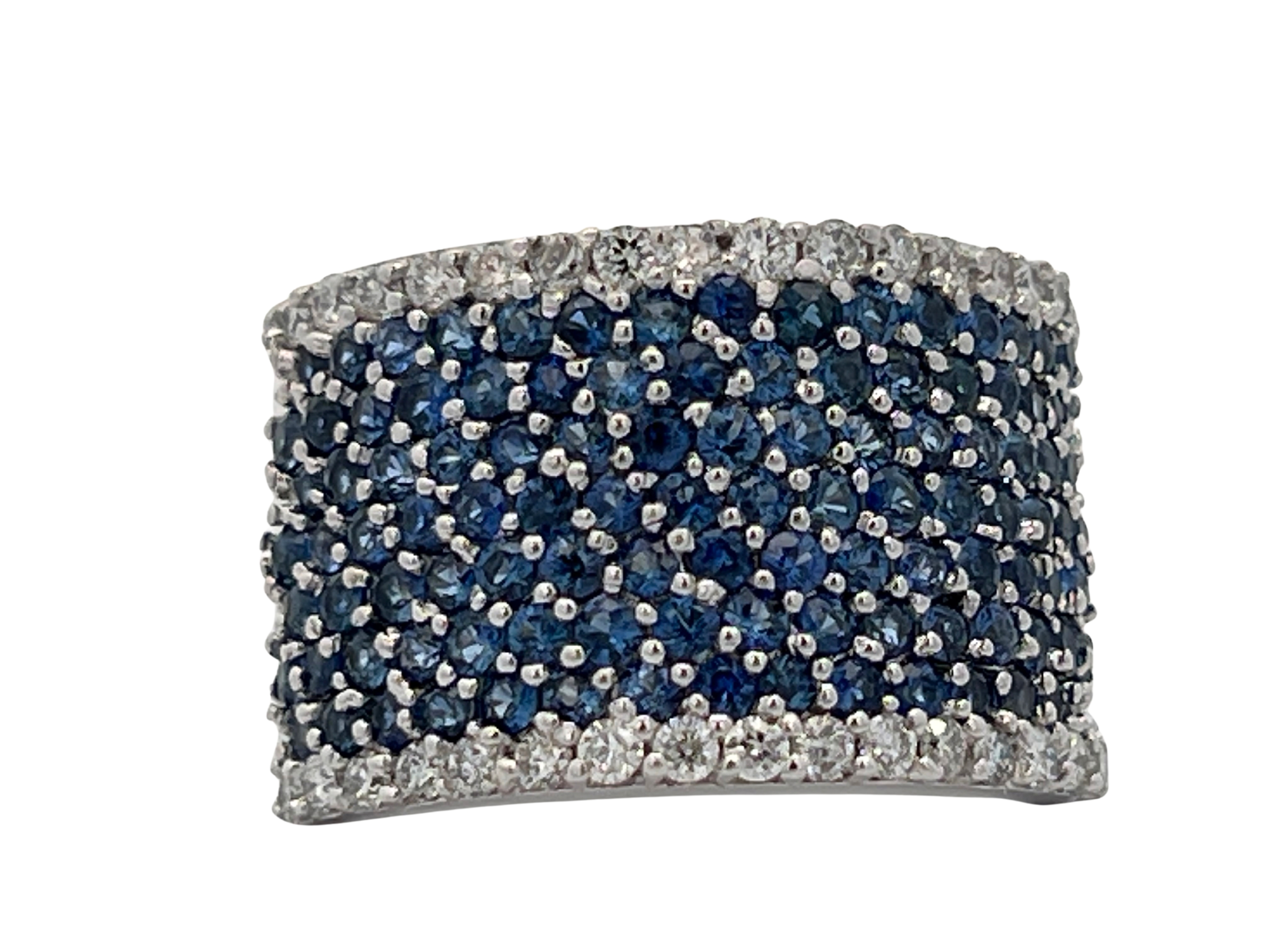 EFFY Natural Sapphire & Diamond Wide Band Ring