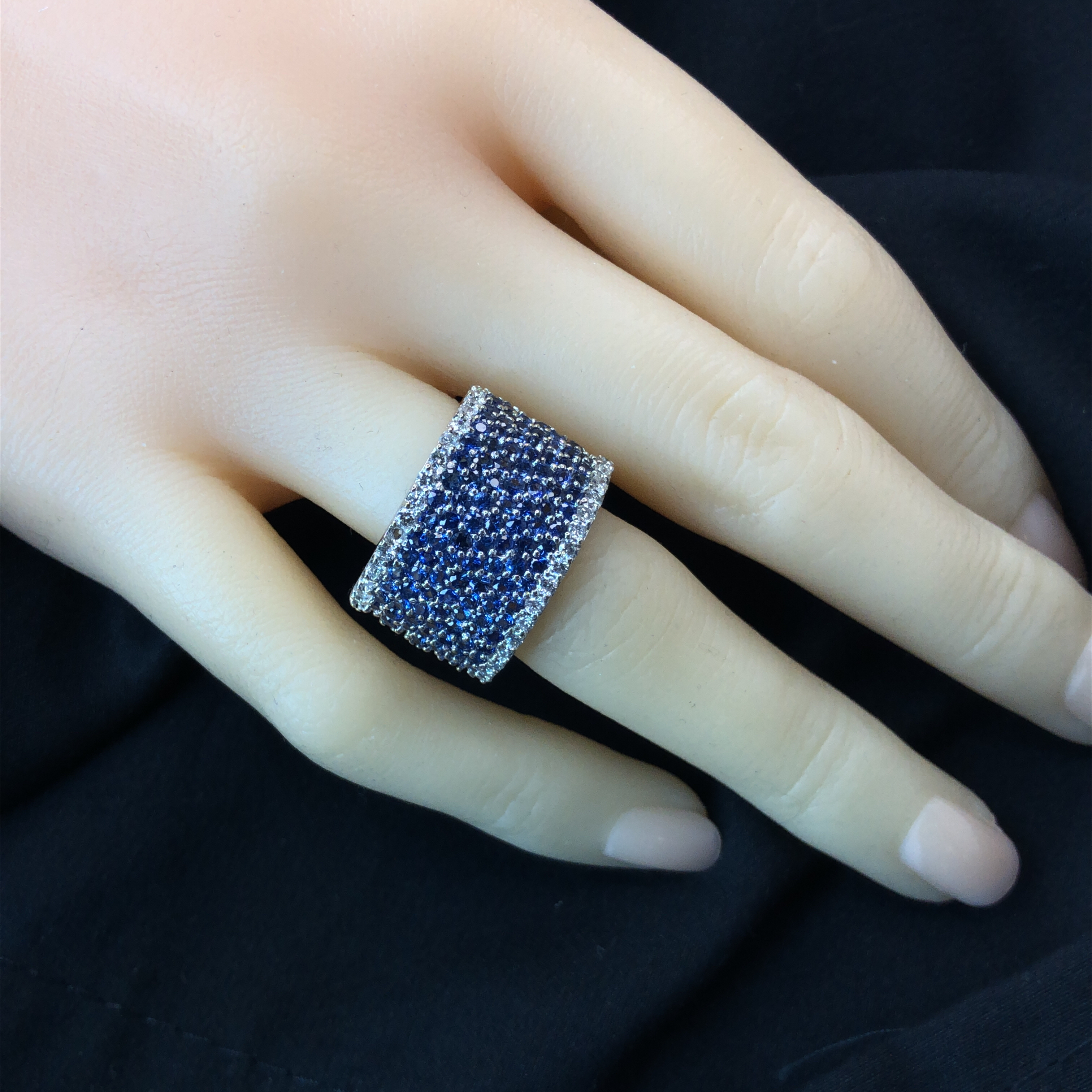 EFFY Natural Sapphire & Diamond Wide Band Ring
