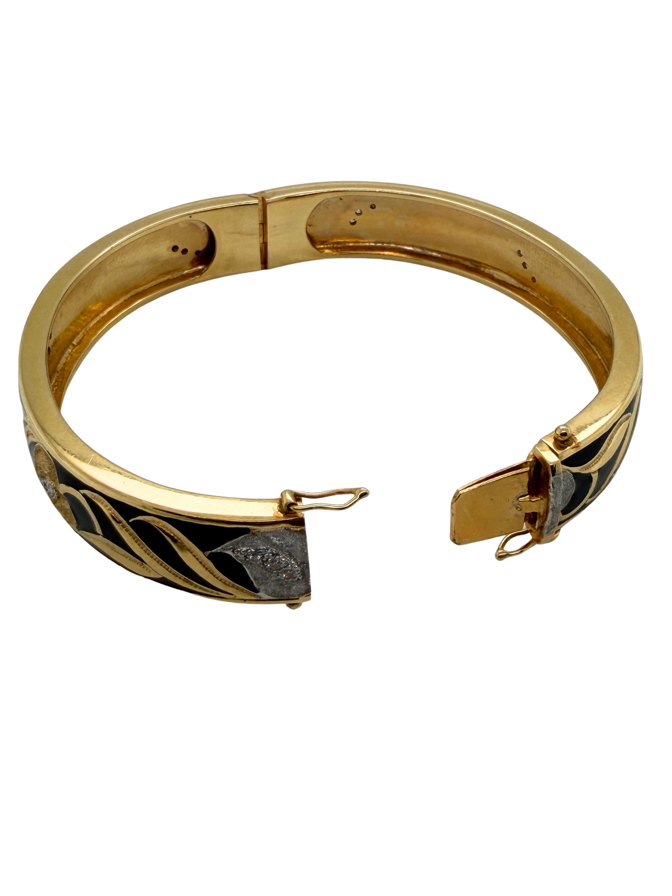 Wyland Art to Wear Collection 14K Calla Lily Bangle Bracelet