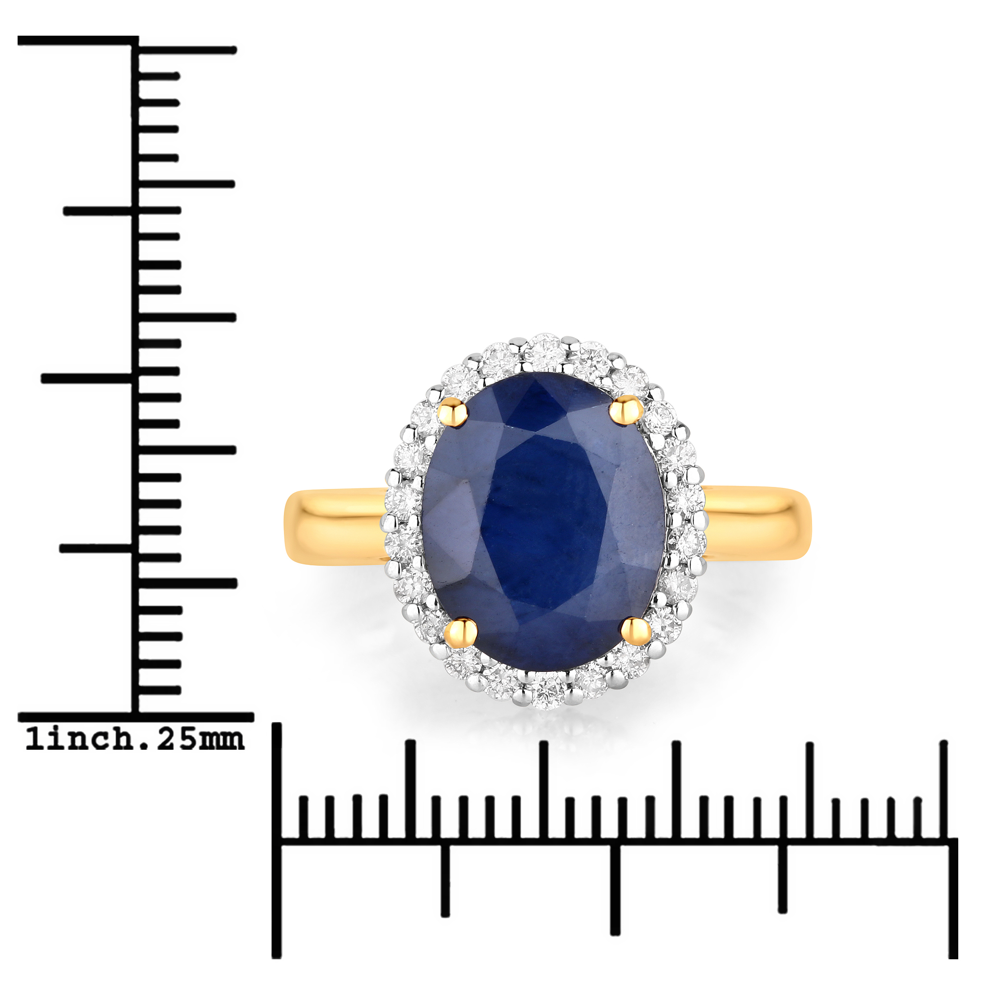 4.32 Carat Natural Blue Sapphire and Diamond Halo Ring