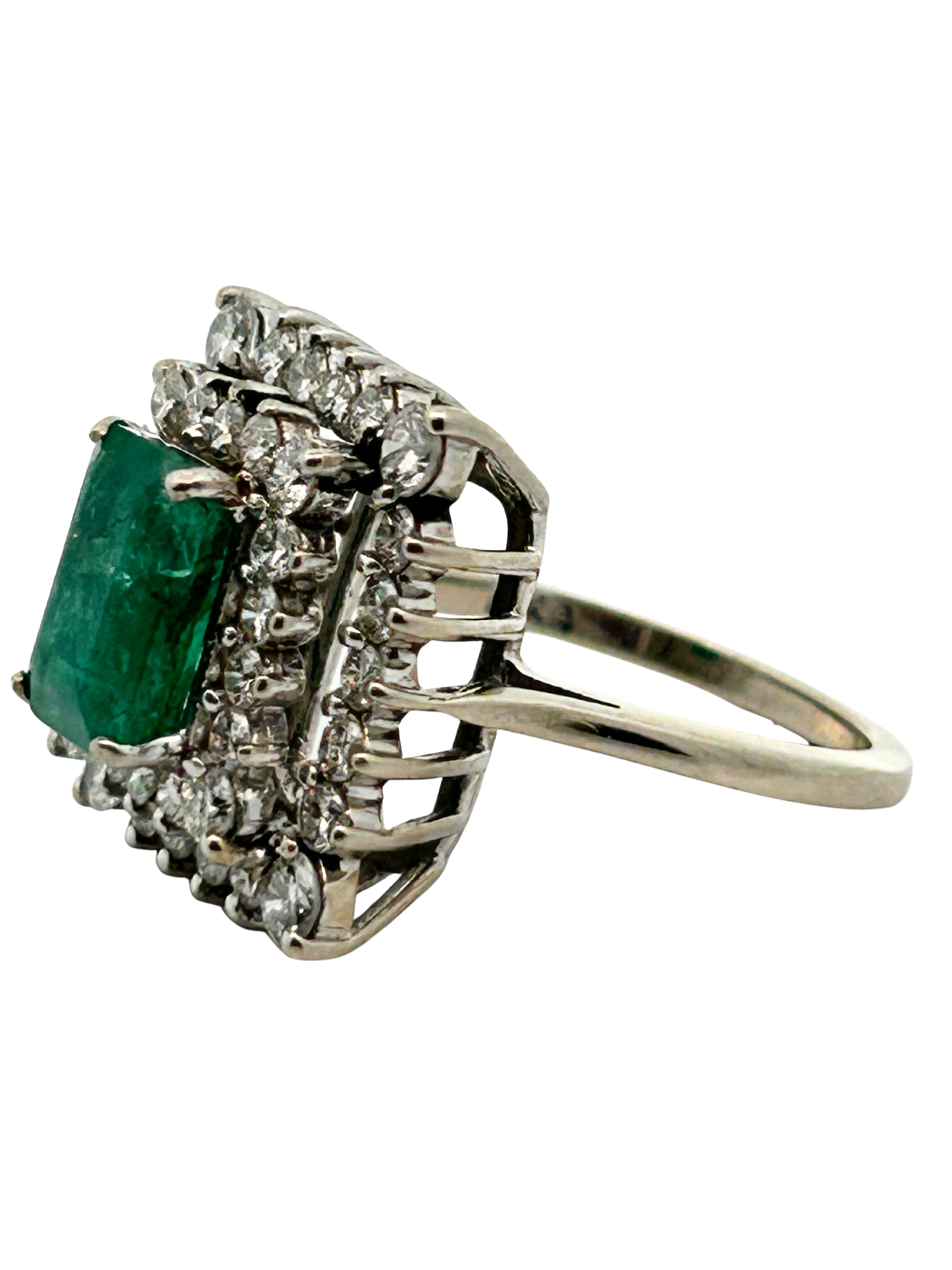 Brazilian Emerald & Diamond Cocktail Ring