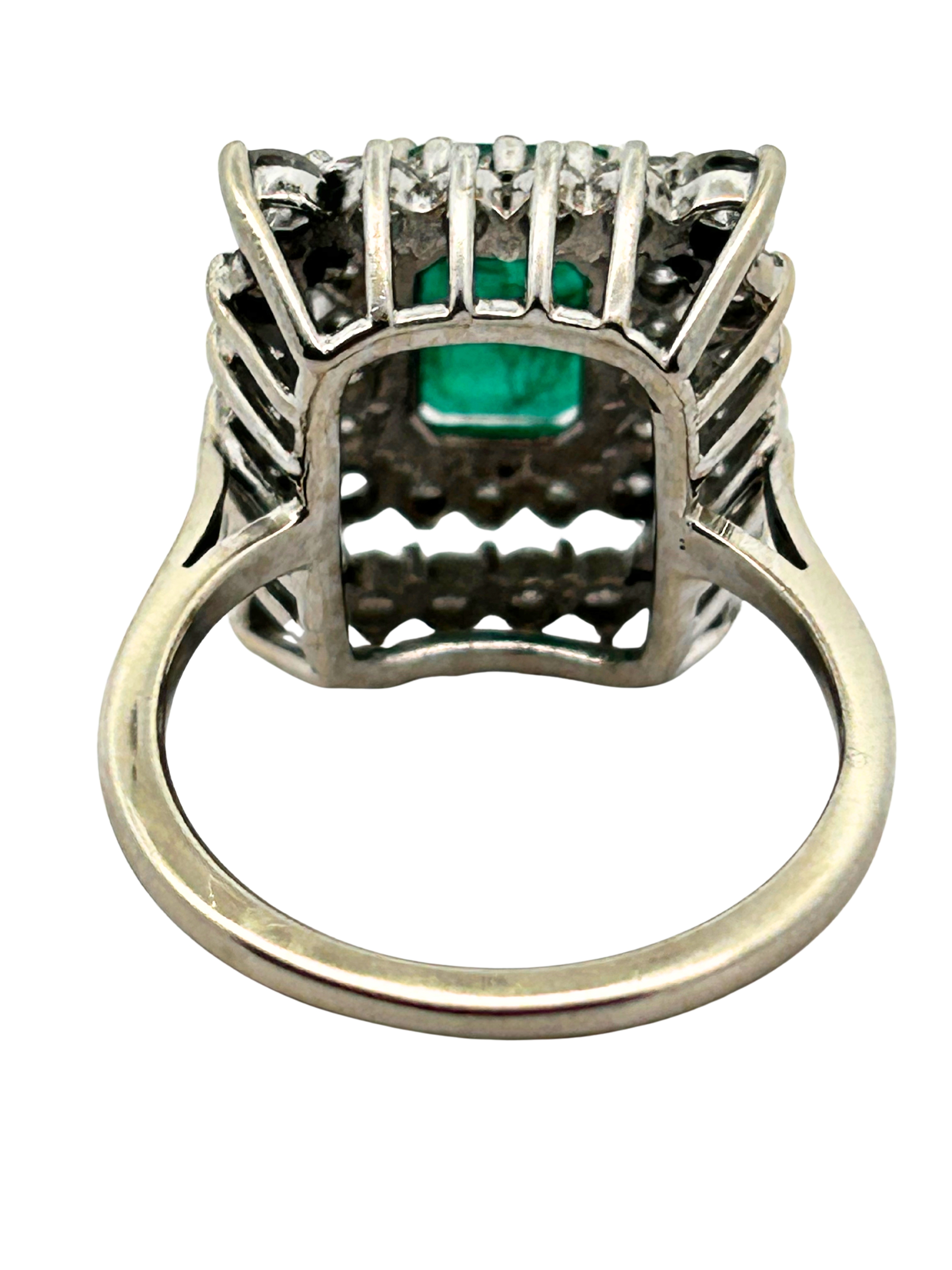 Brazilian Emerald & Diamond Cocktail Ring