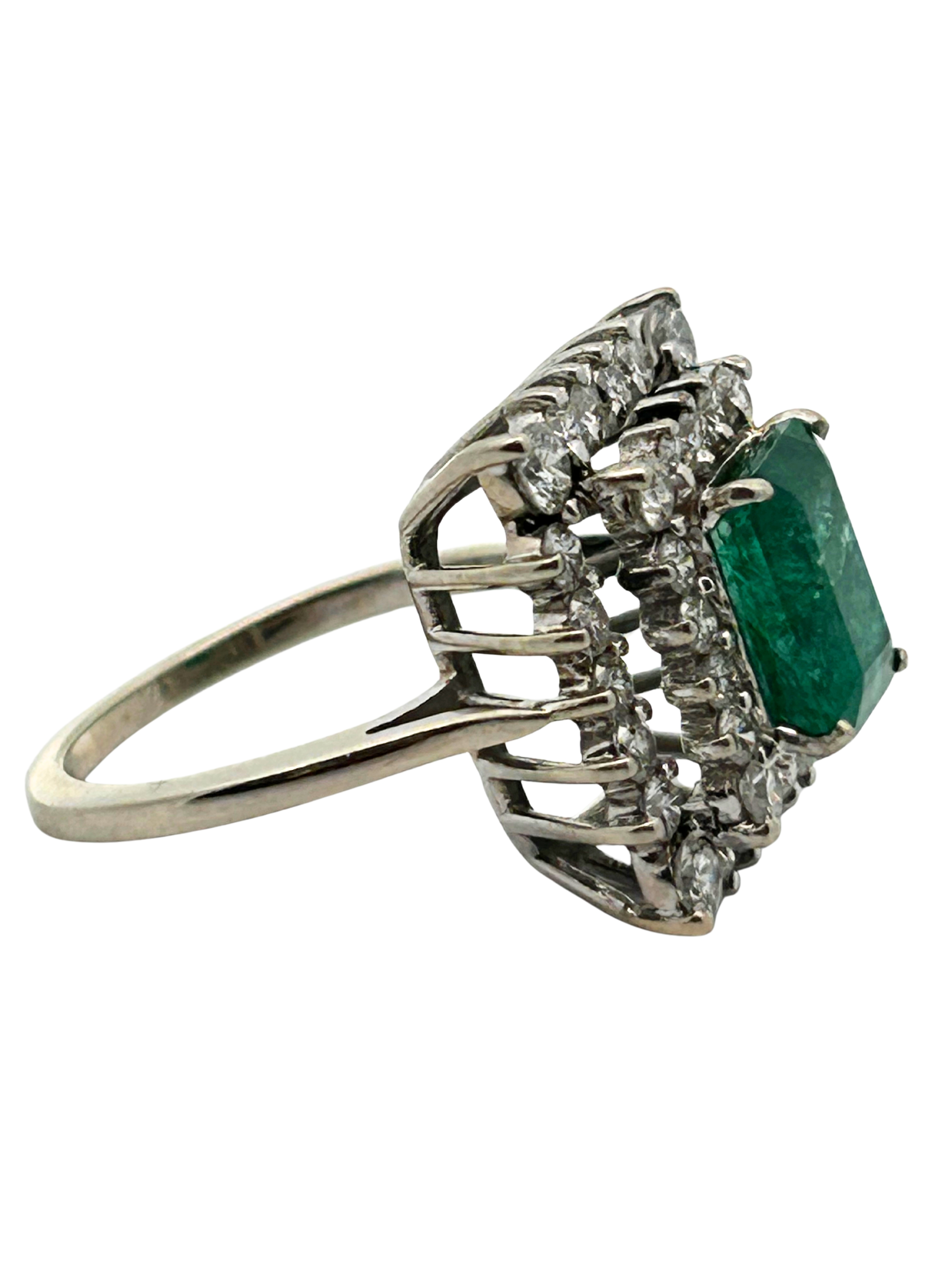 Brazilian Emerald & Diamond Cocktail Ring