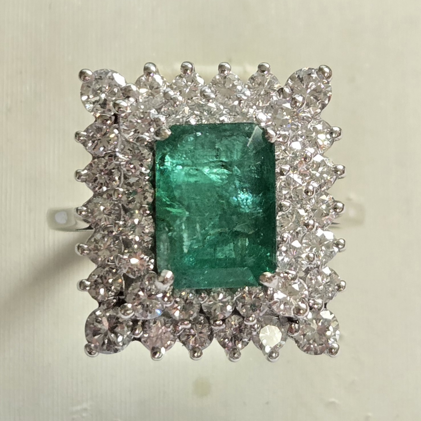 Brazilian Emerald & Diamond Cocktail Ring