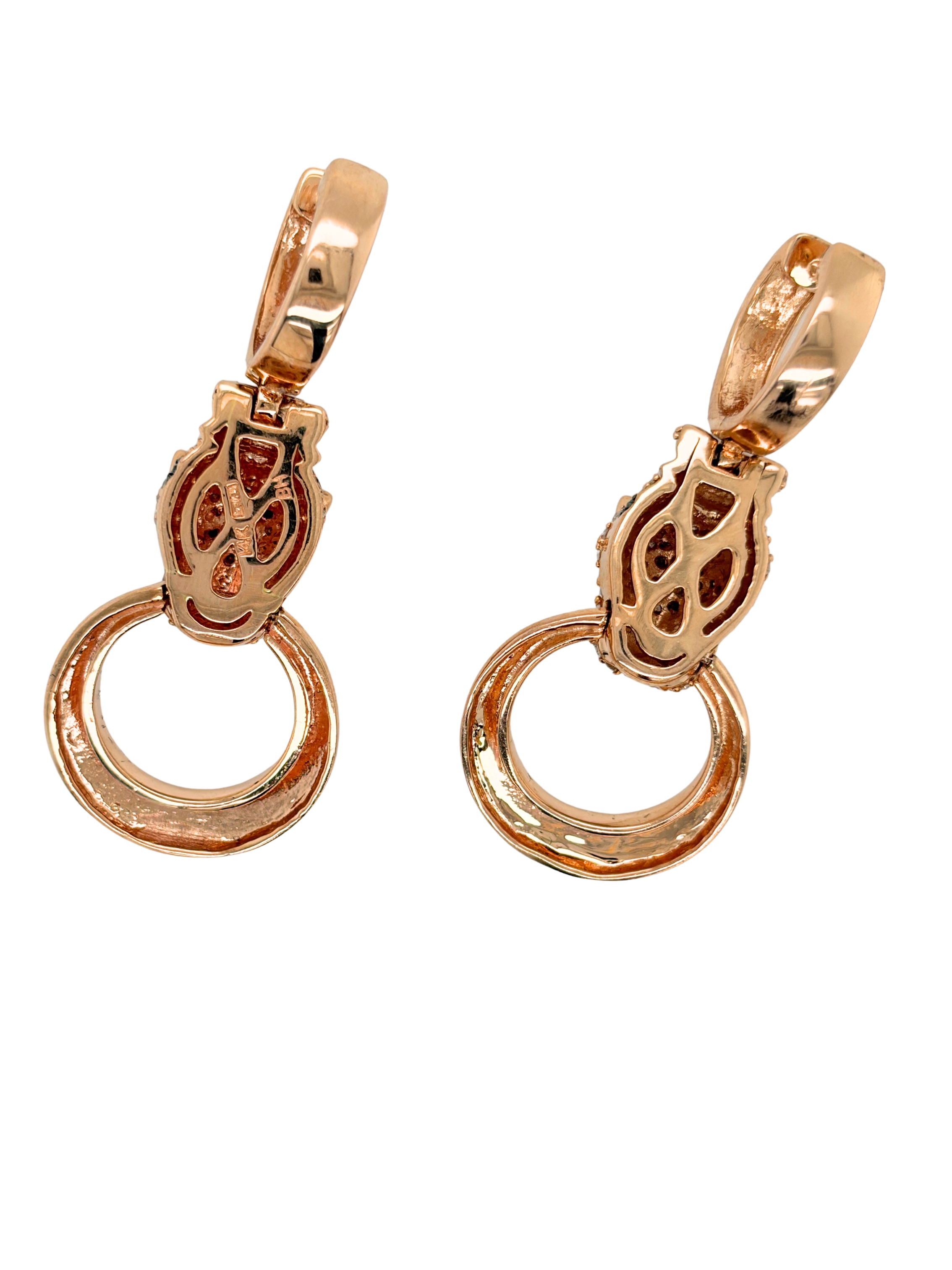 EFFY Panther Natural Diamond & Emerald Door Knocker Earrings