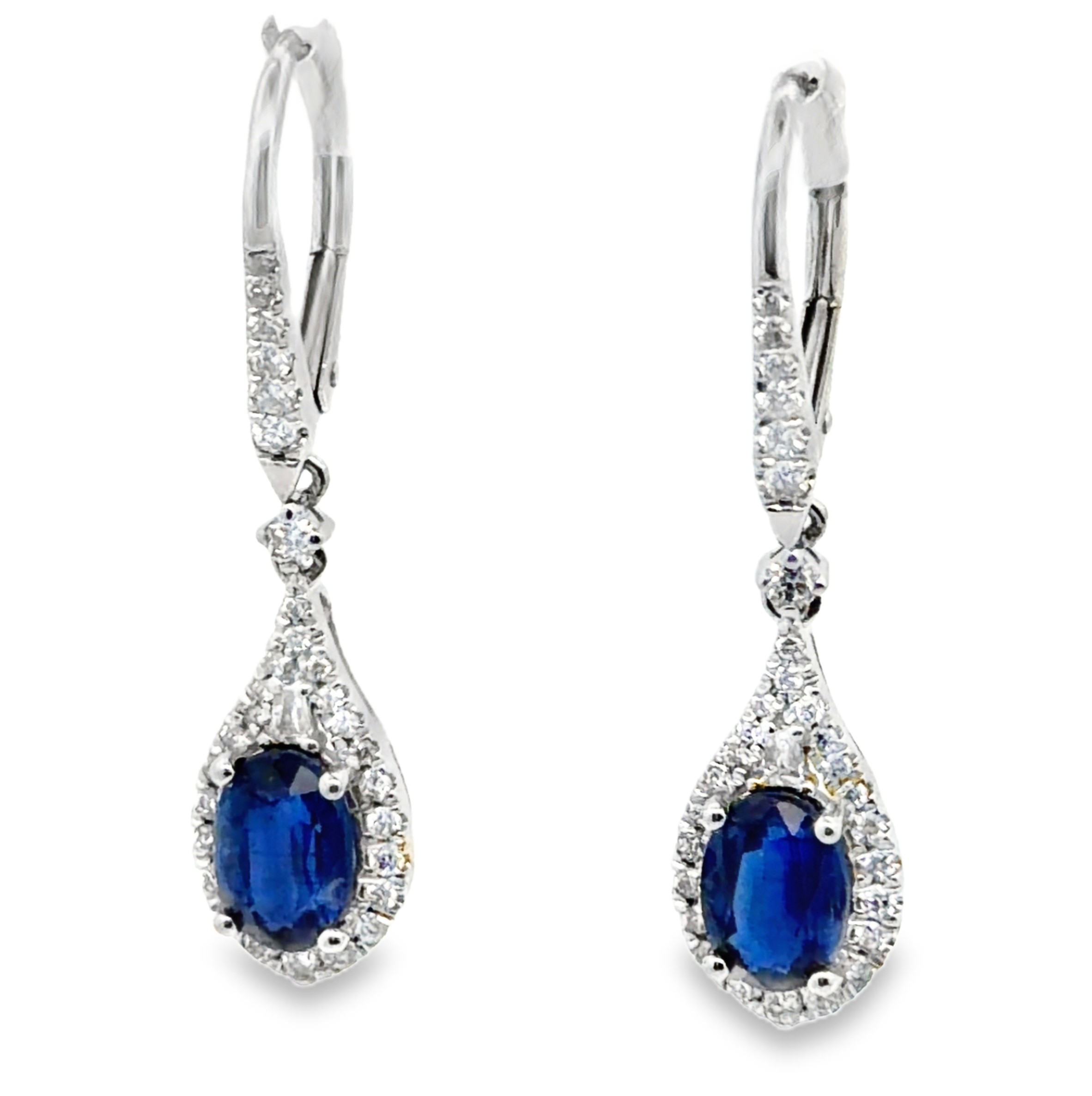 Natural Kyanite and Diamond Dangle Earrings