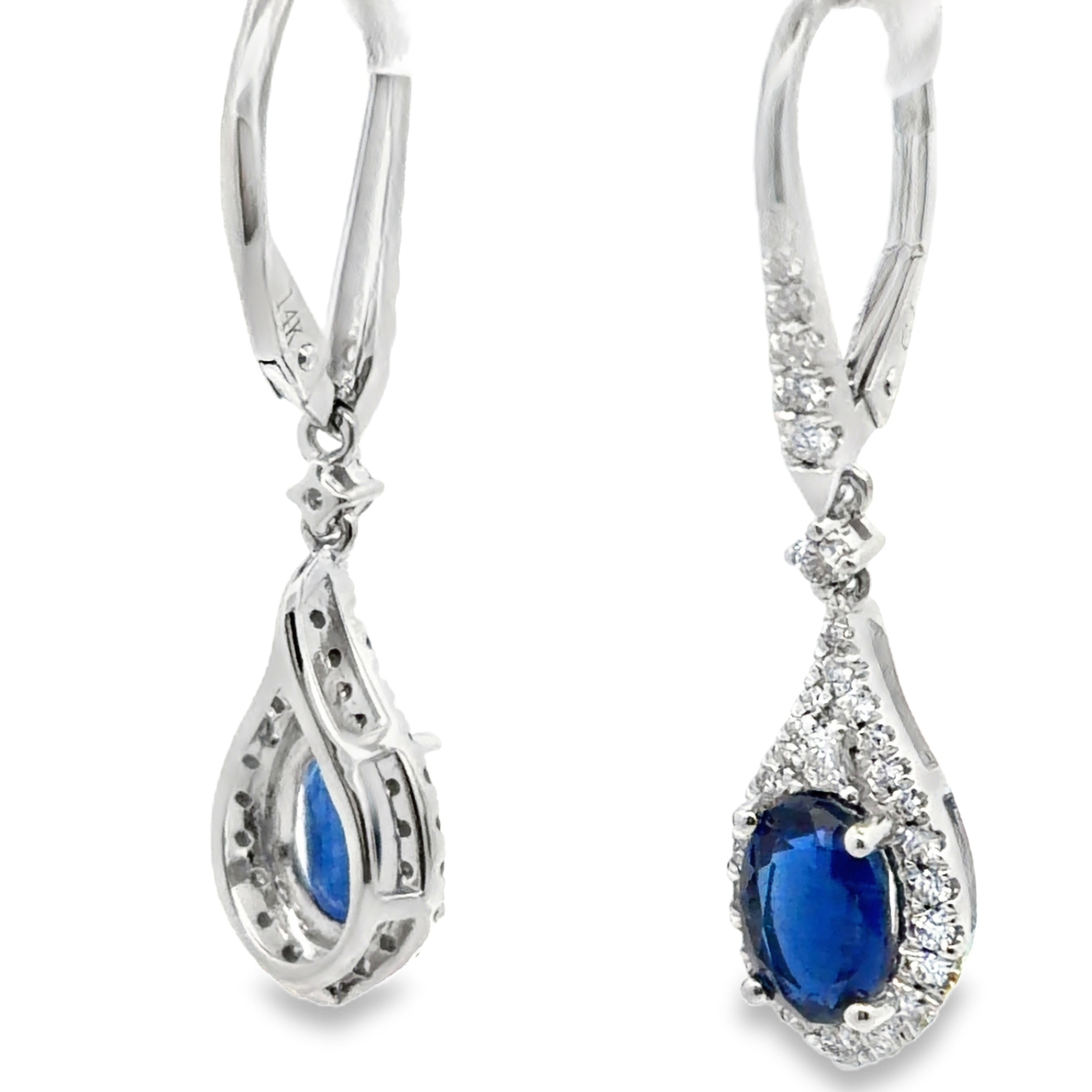 Natural Kyanite and Diamond Dangle Earrings