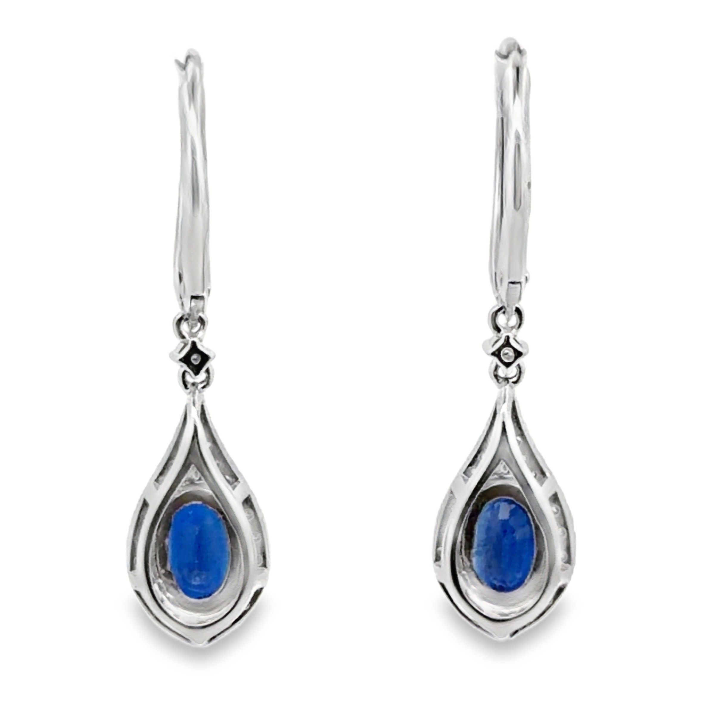 Natural Kyanite and Diamond Dangle Earrings