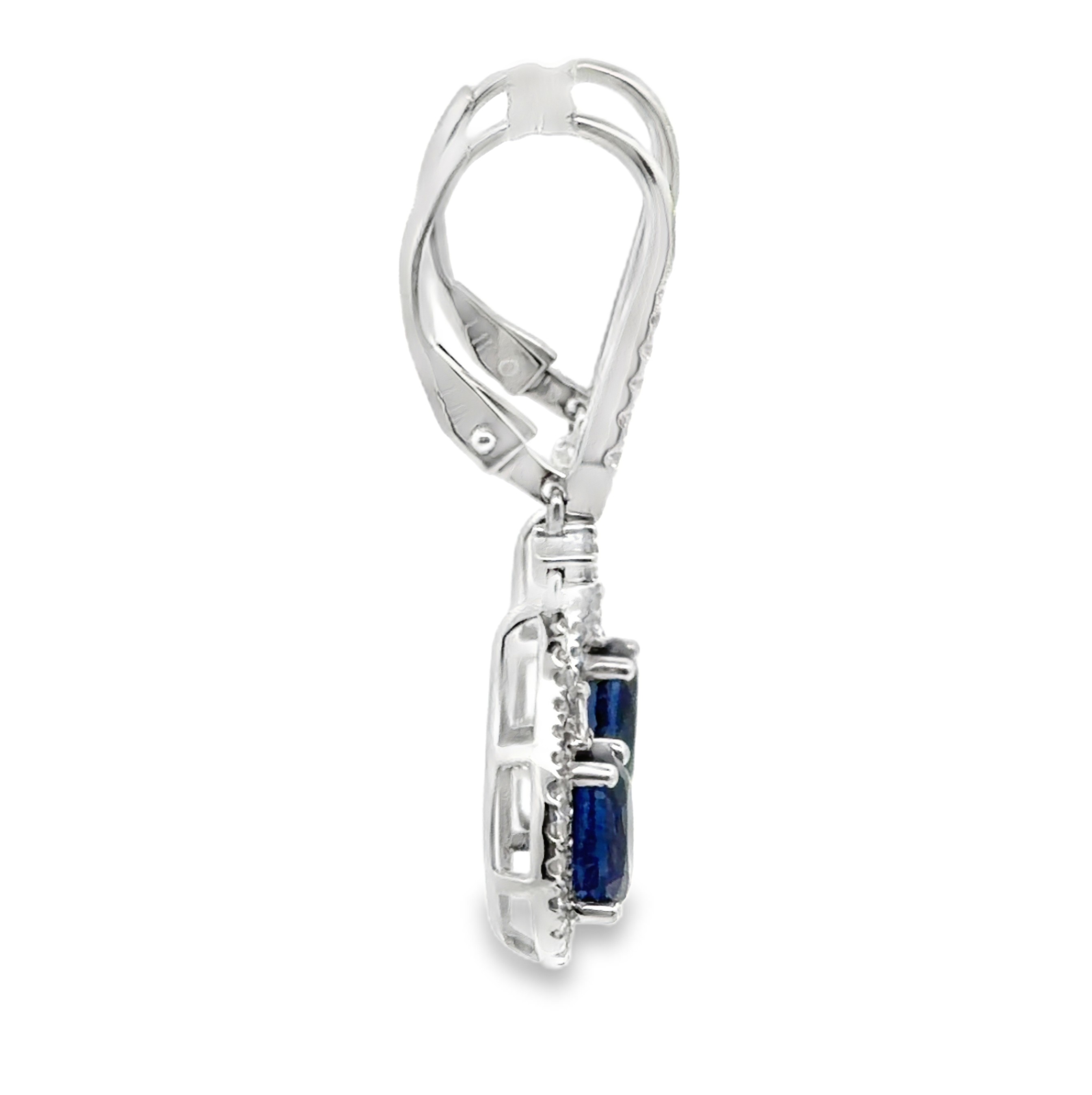 Natural Kyanite and Diamond Dangle Earrings