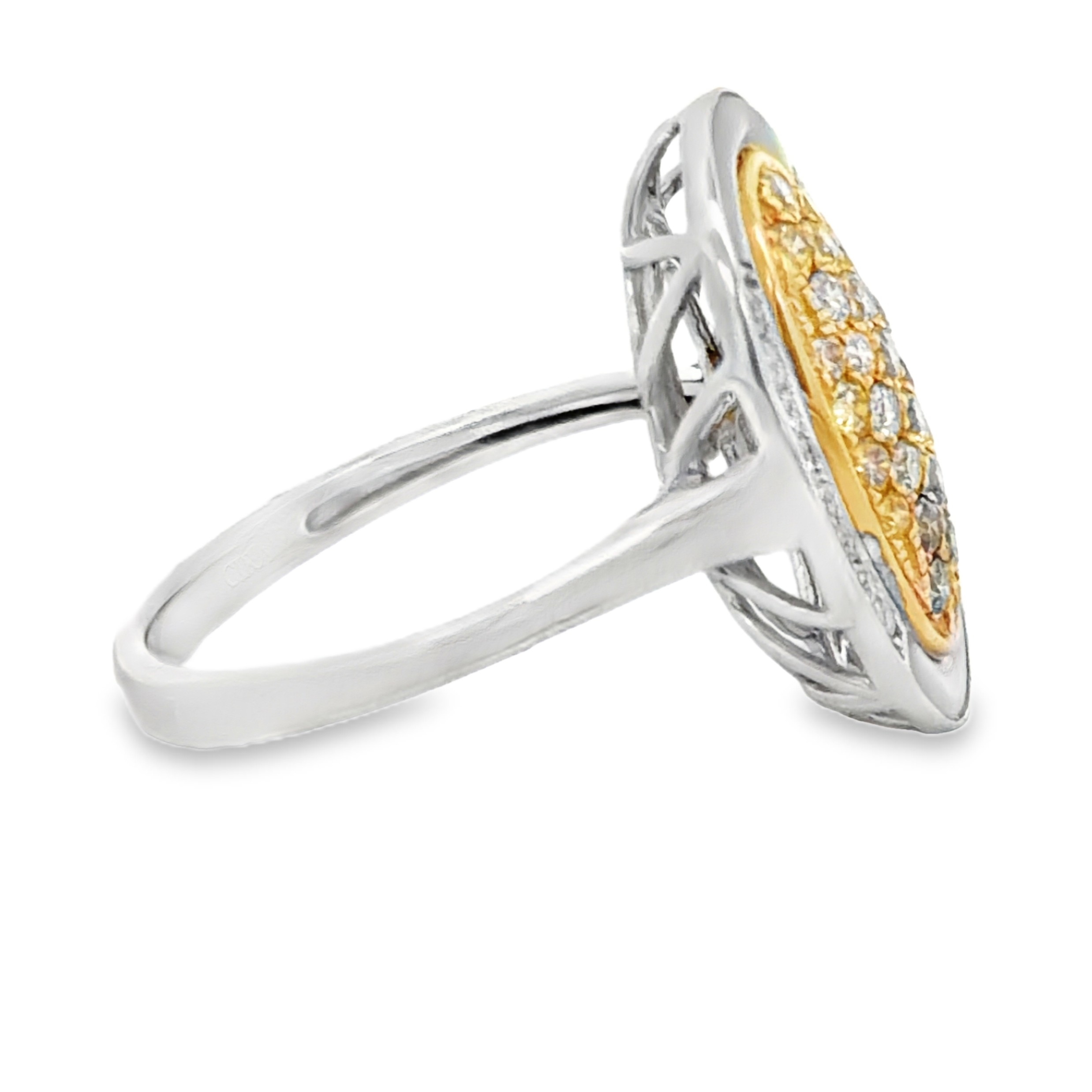 Fancy Multi-color Diamond and Mother of Pearl Ring