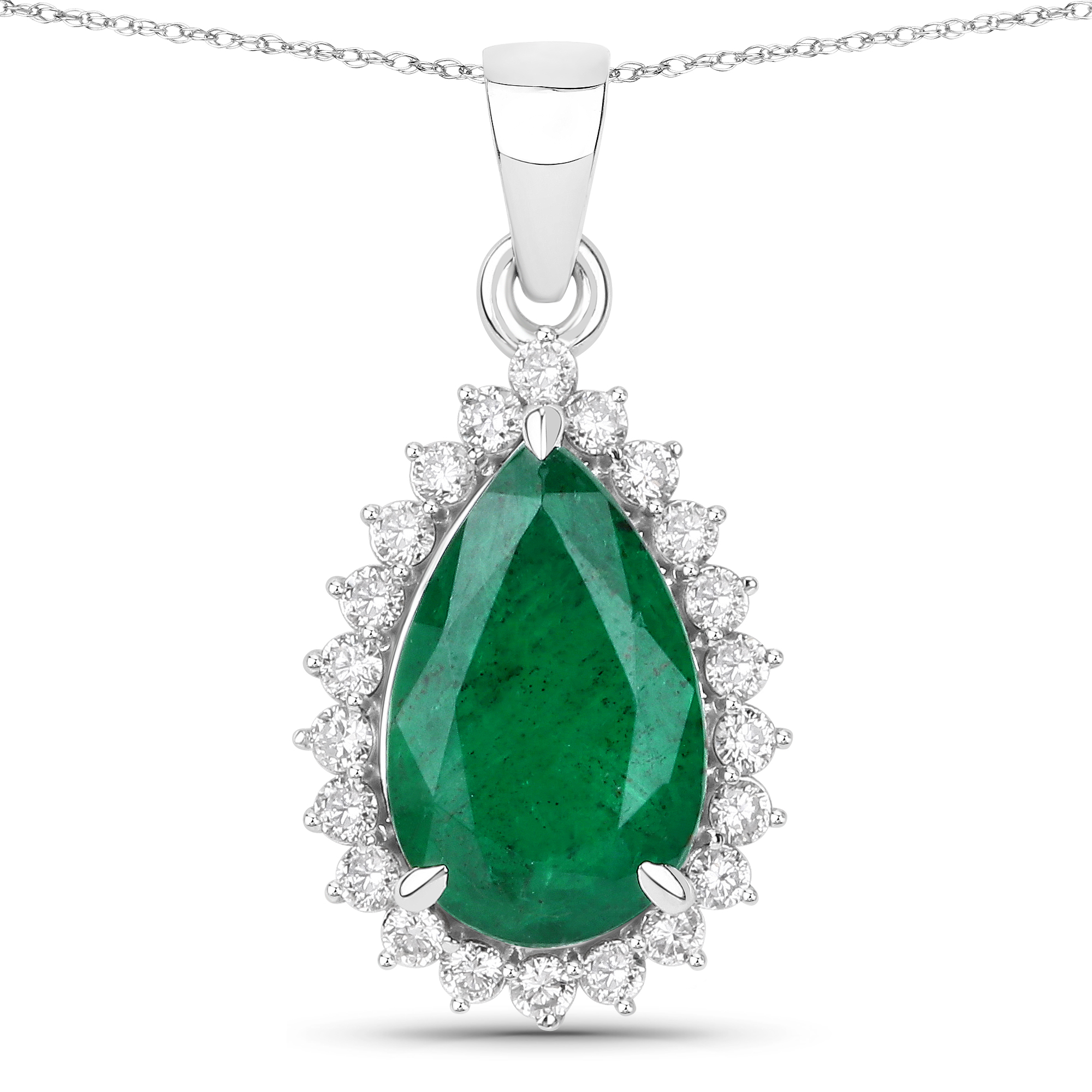 IGI 2.76 CT Zambian Emerald and Diamond Pendant
