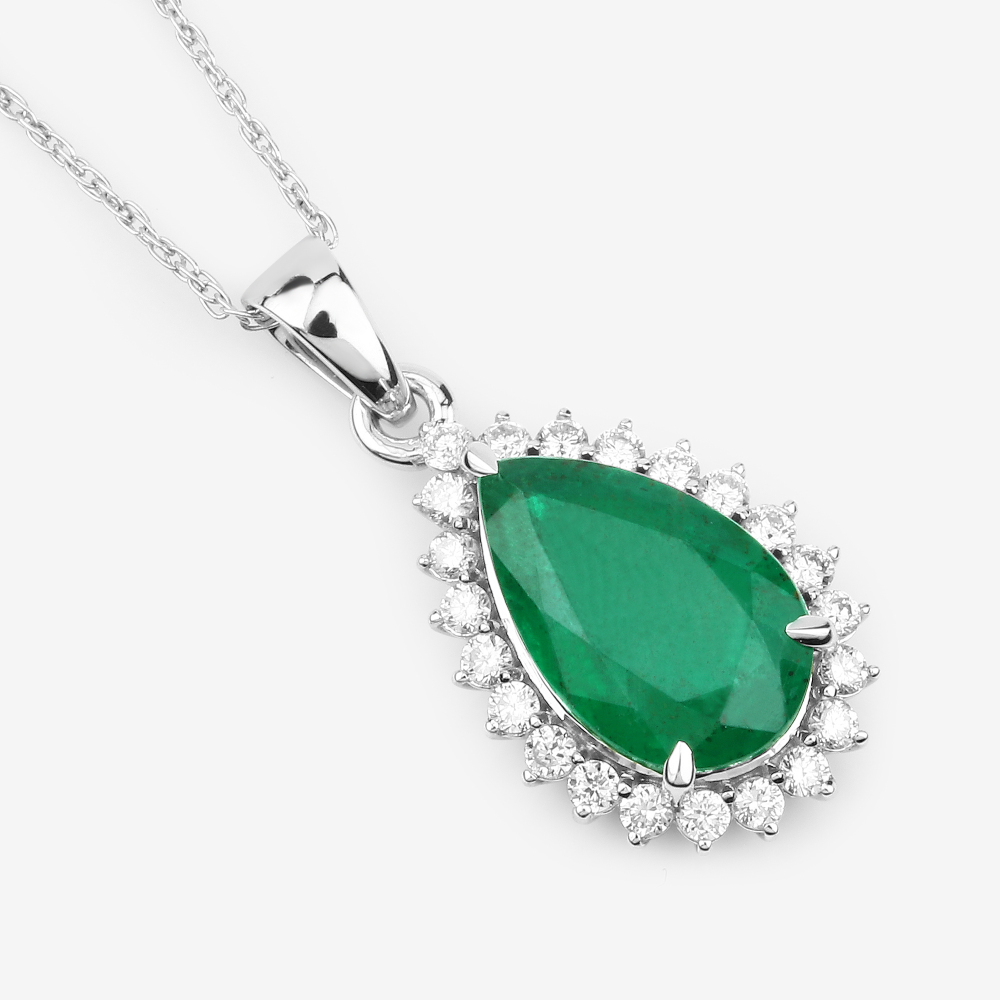 IGI 2.76 CT Zambian Emerald and Diamond Pendant
