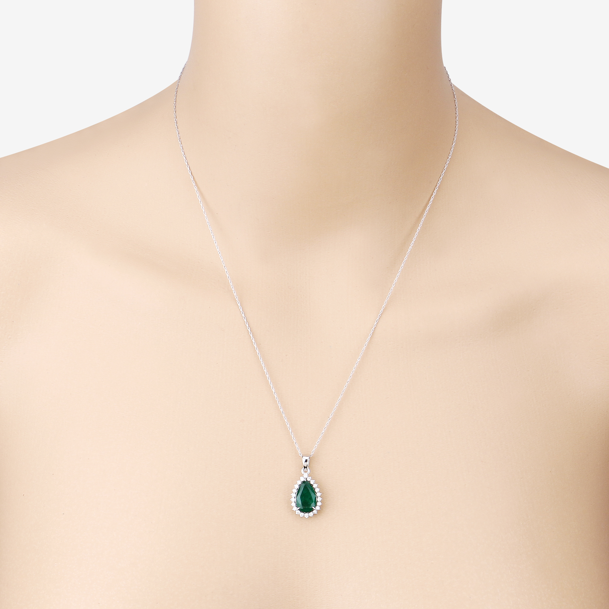 IGI 2.76 CT Zambian Emerald and Diamond Pendant