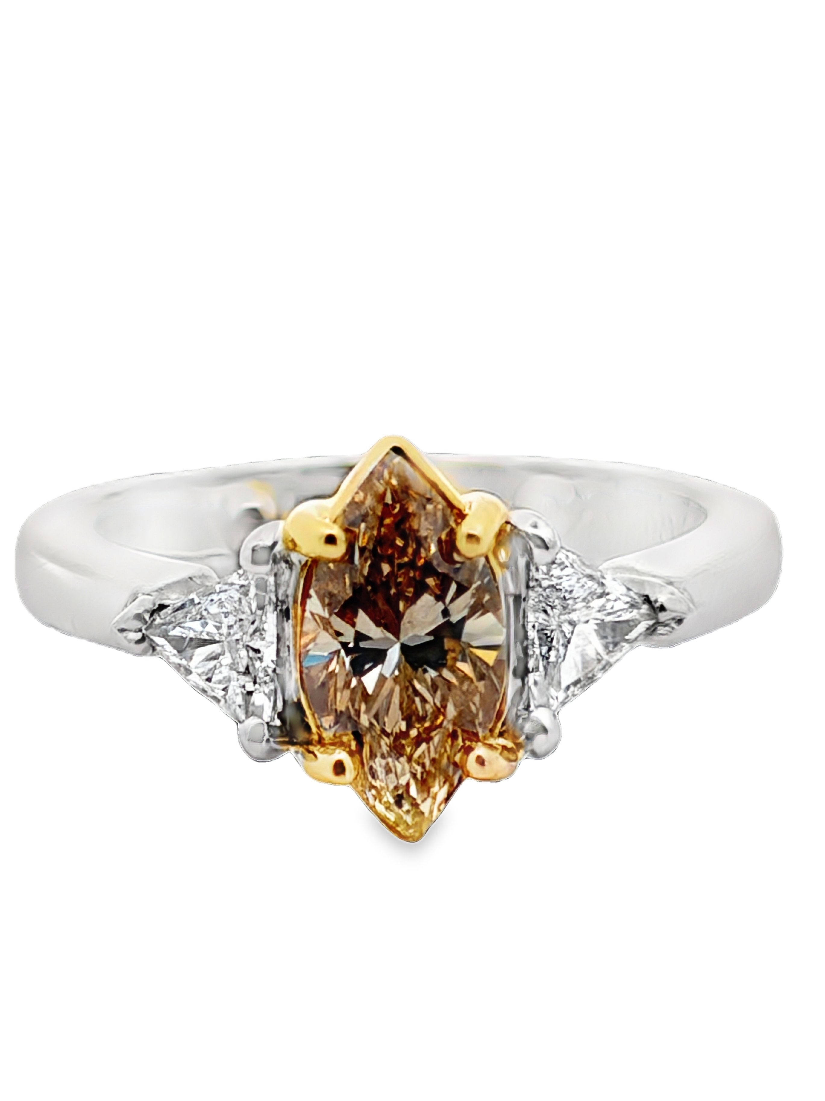 18K Platinum Fancy Brown Natural Diamond Ring