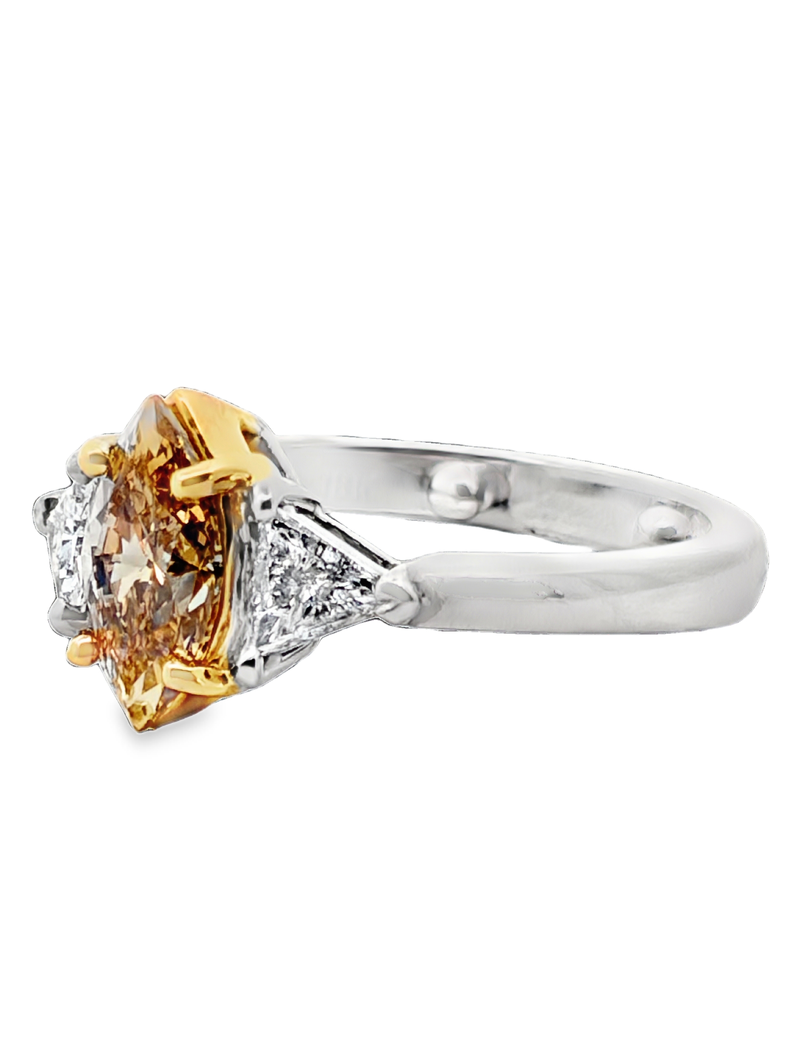 18K Platinum Fancy Brown Natural Diamond Ring