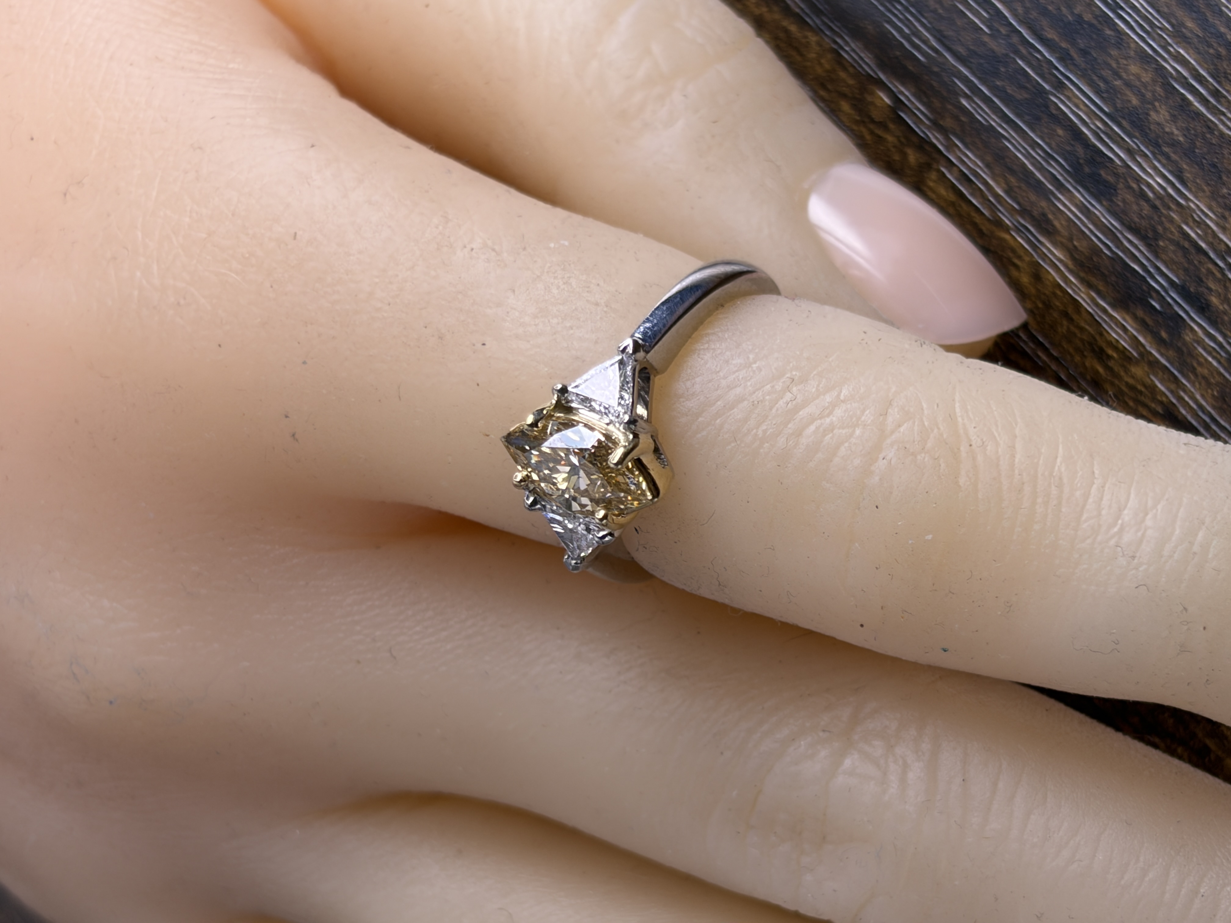 18K Platinum Fancy Brown Natural Diamond Ring