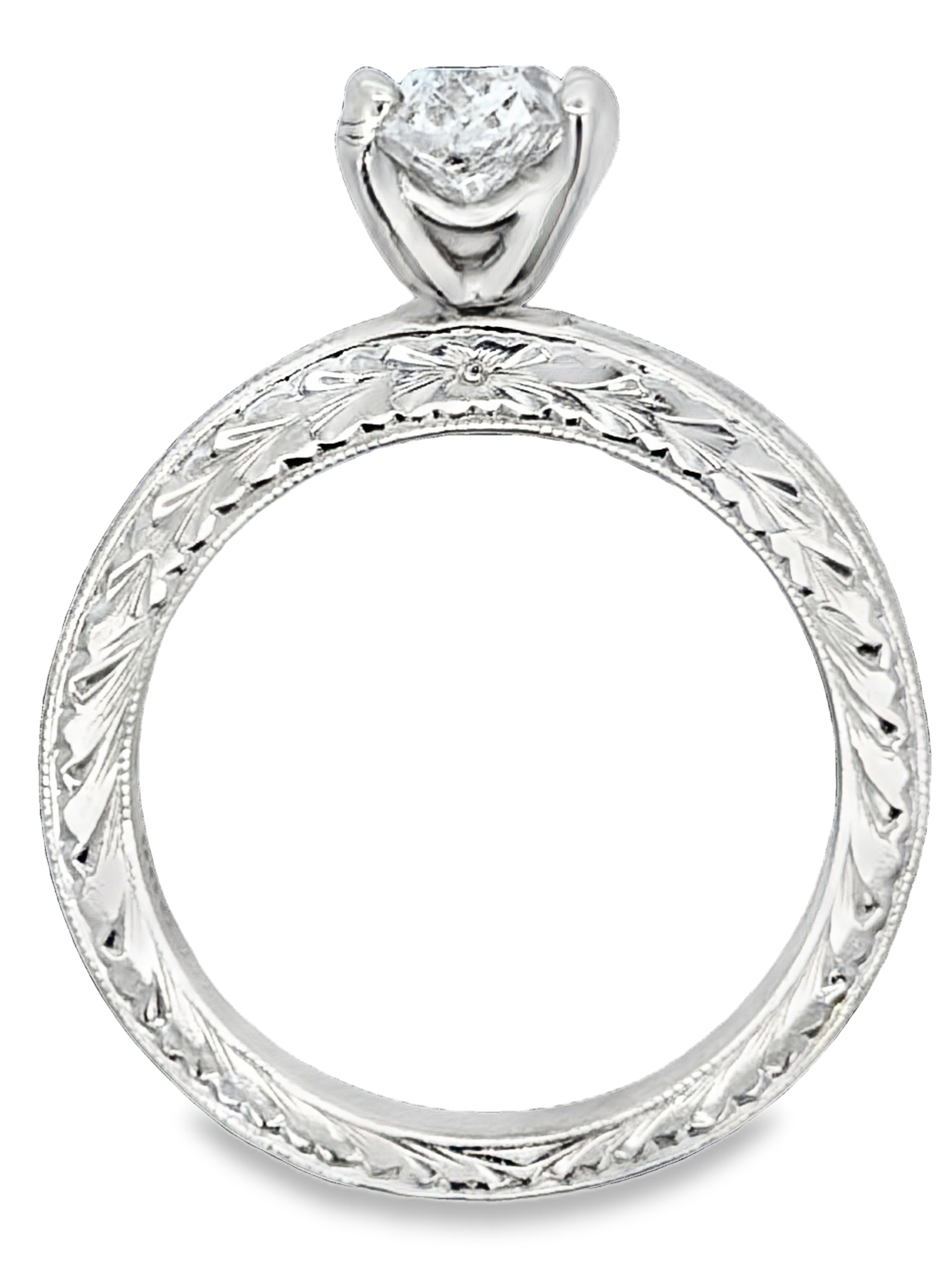 Oval-cut Natural Diamond Engagement Ring