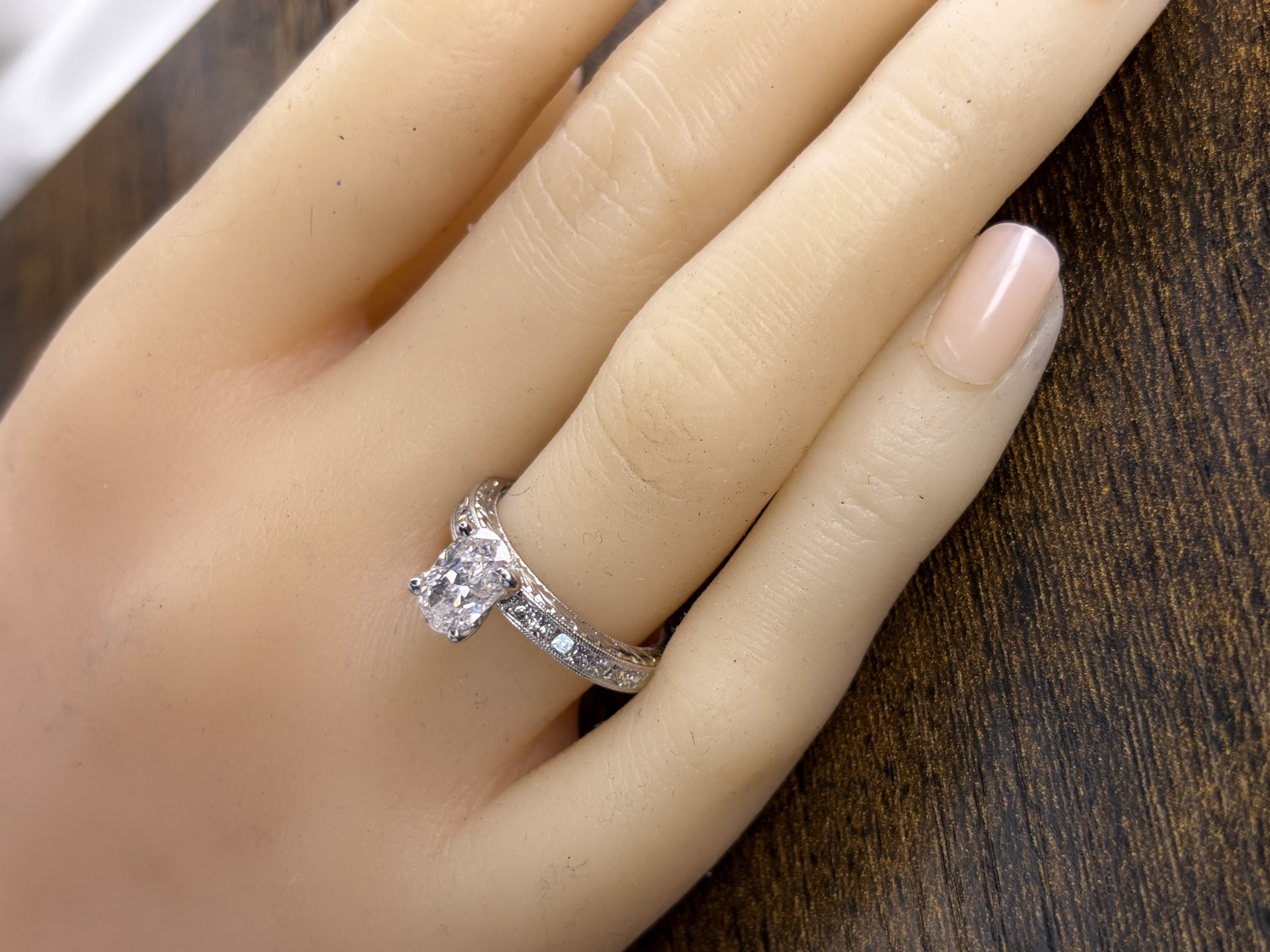 Oval-cut Natural Diamond Engagement Ring