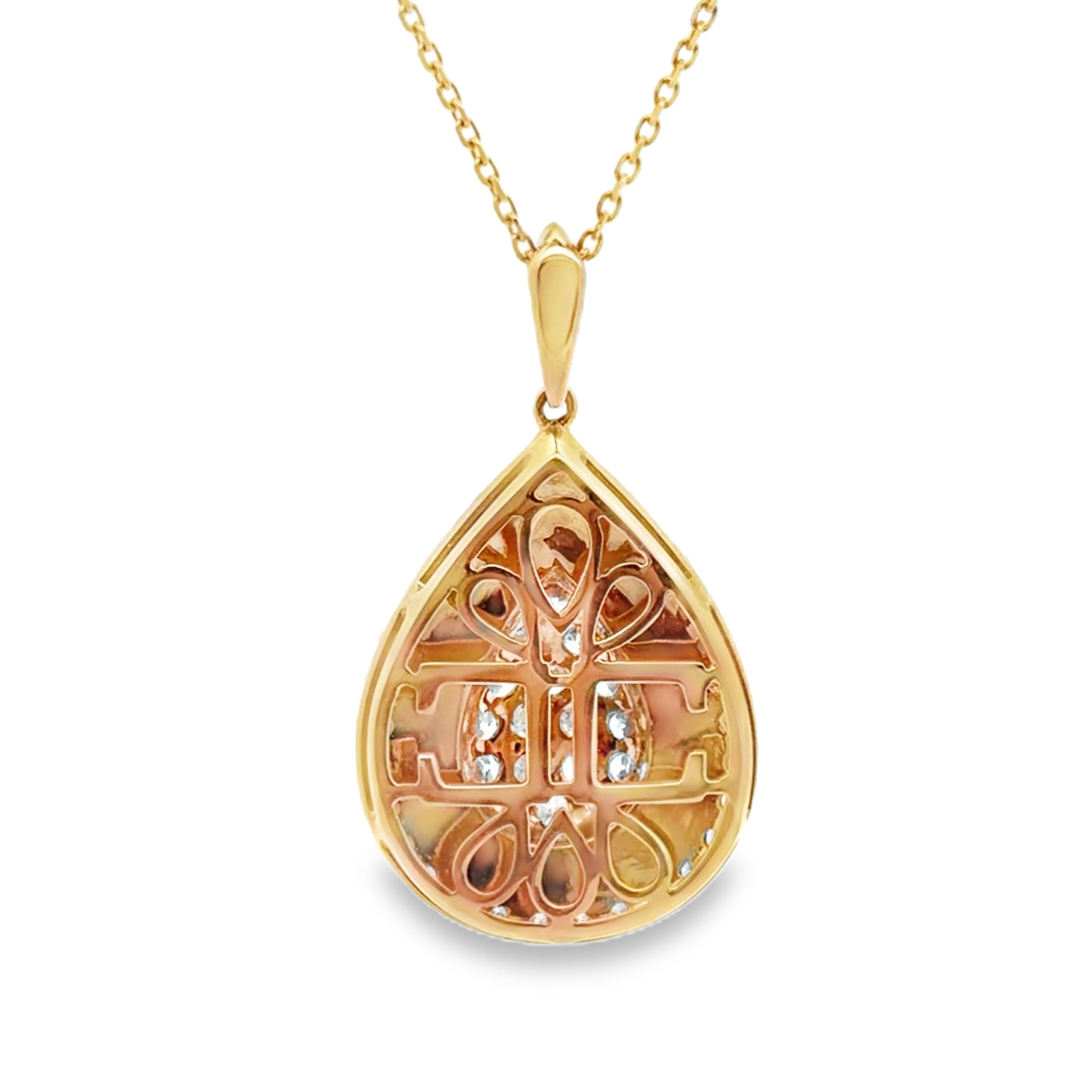 Natural Diamond and Mother of Pearl Pendant on Chain