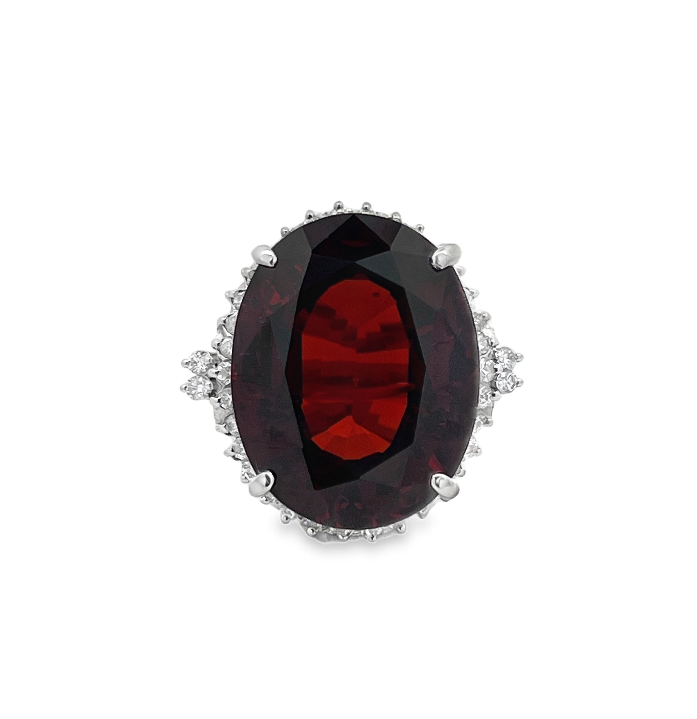 28 Carat Garnet & Diamond Ring