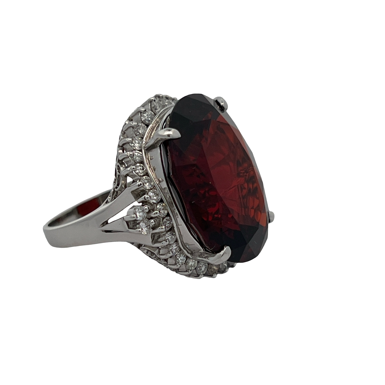 28 Carat Garnet & Diamond Ring