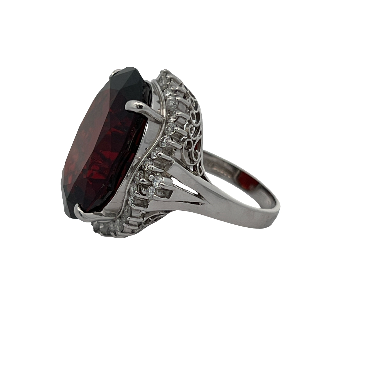 28 Carat Garnet & Diamond Ring