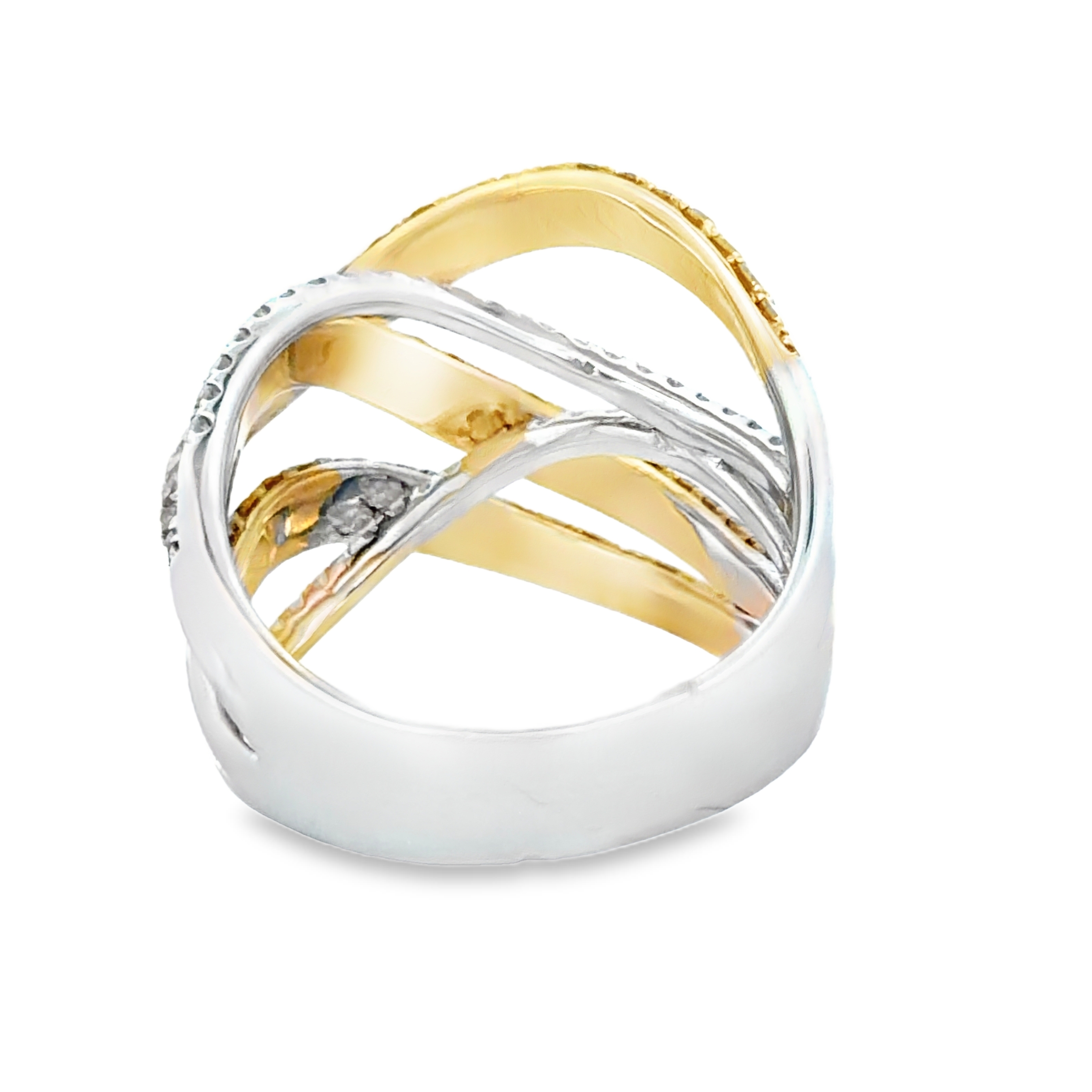 Natural Orange and White Diamond Ring