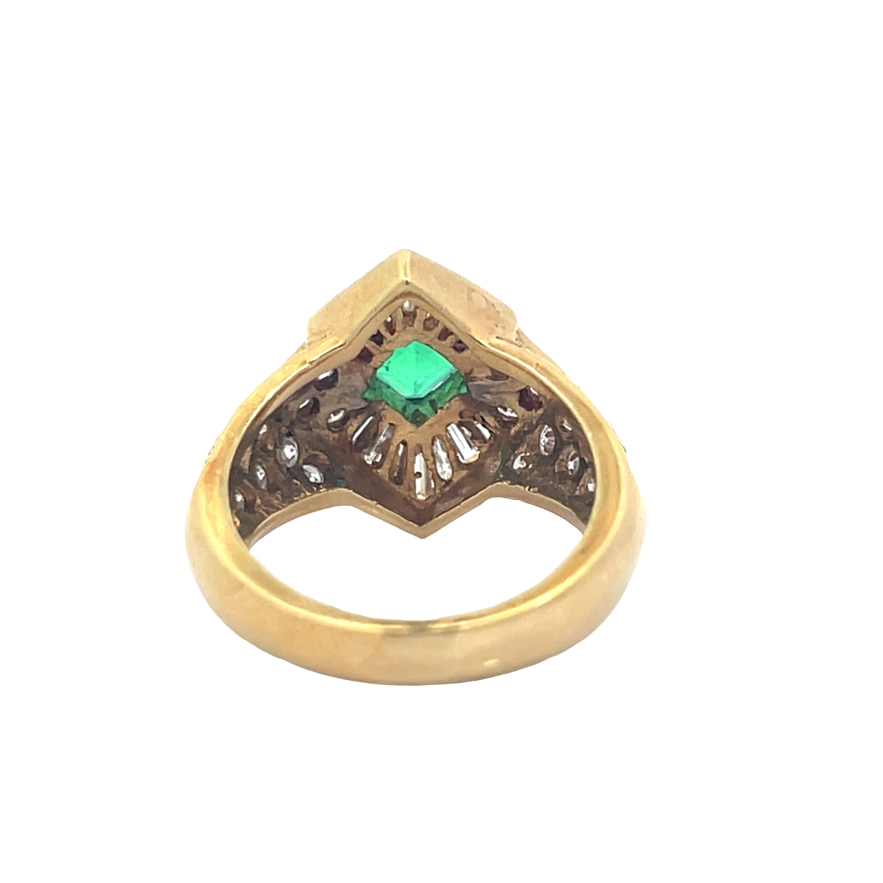 18K Natural Emerald & Diamond Ring