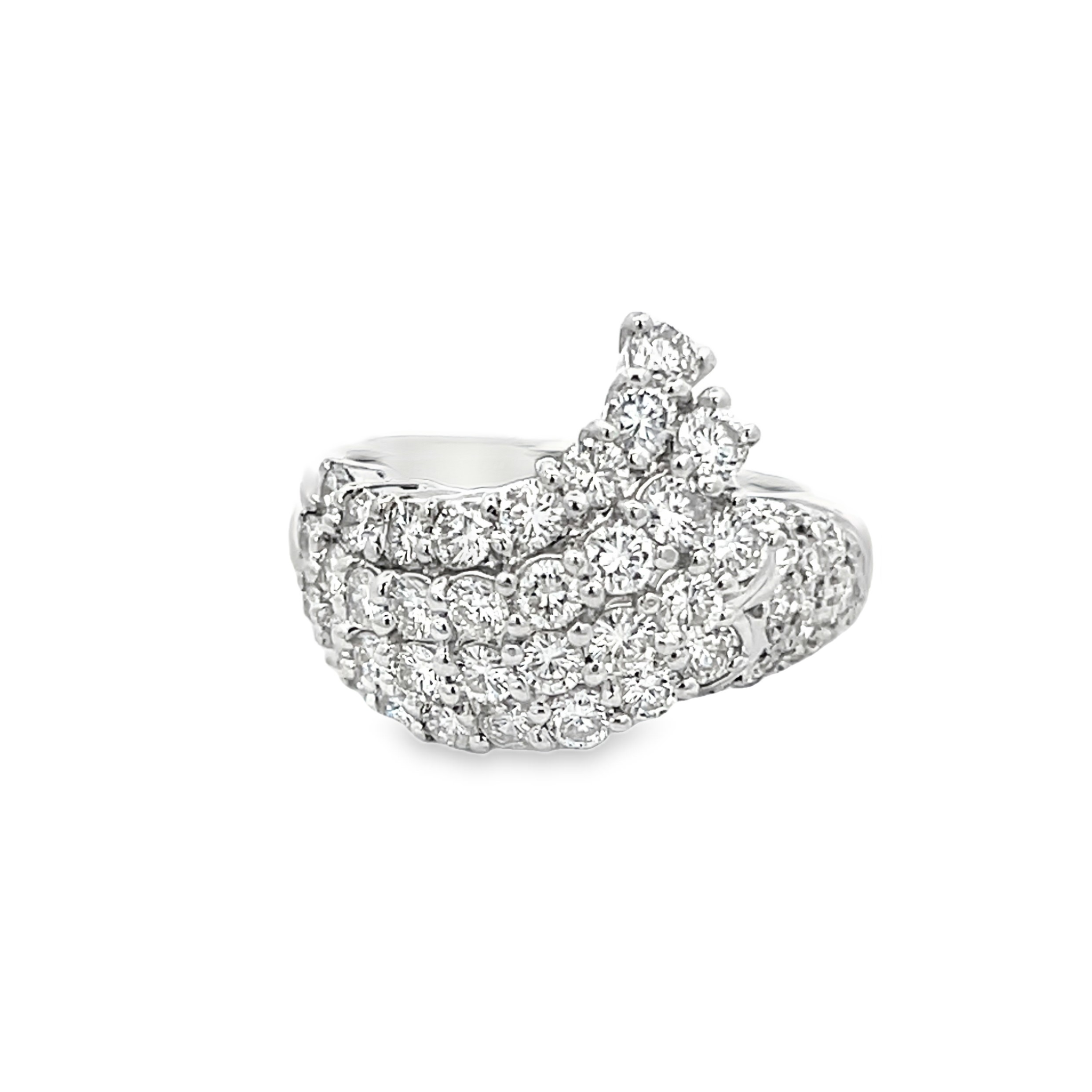 Natural Diamond Wave Ring