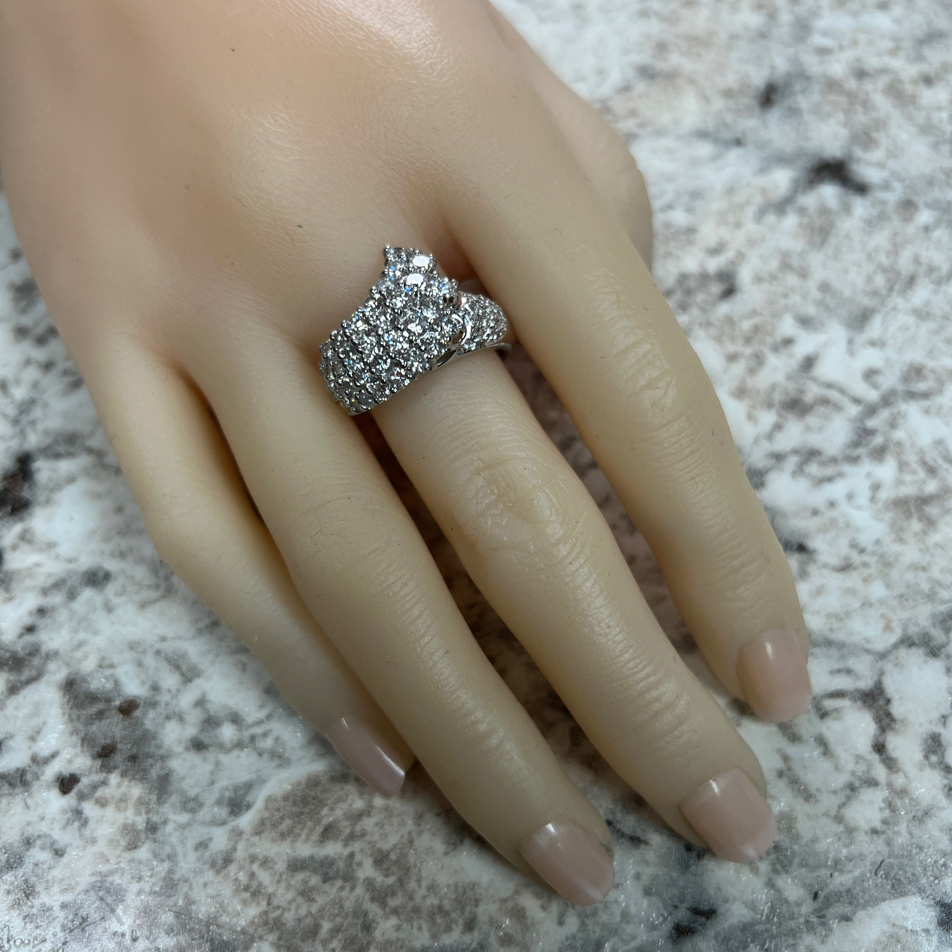 Natural Diamond Wave Ring